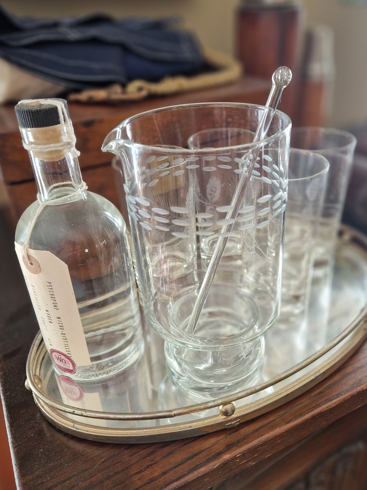 Groovy 1960s Martini Mixing Glass & Stirrer | Mid-Century Barware