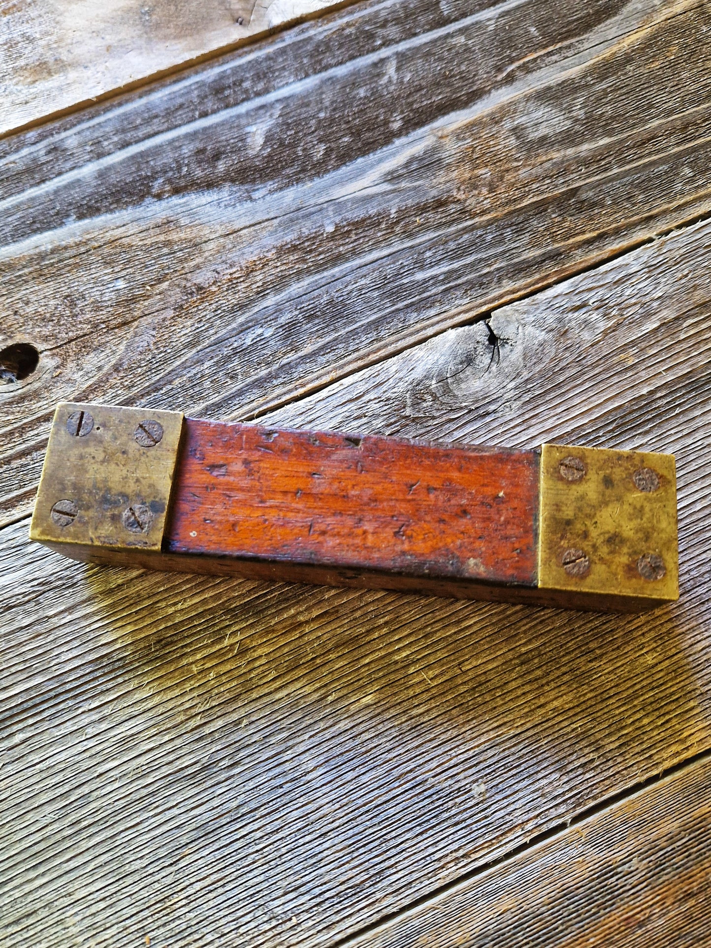 1897 British Wood & Brass Spirit Level