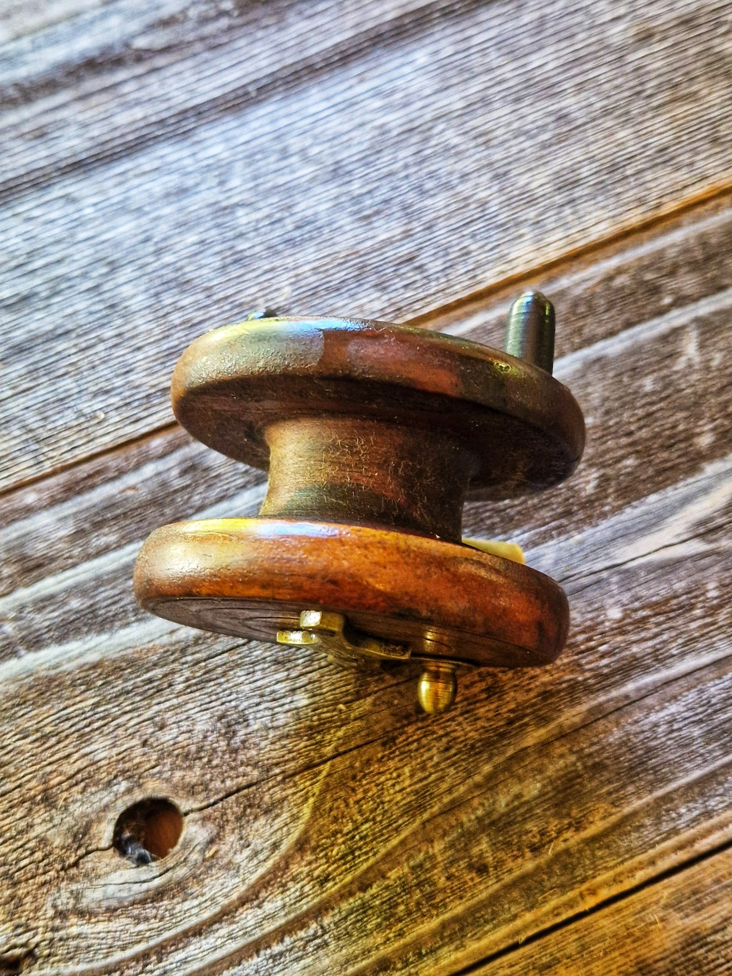 Nottingham Wood & Brass Fishing Reel