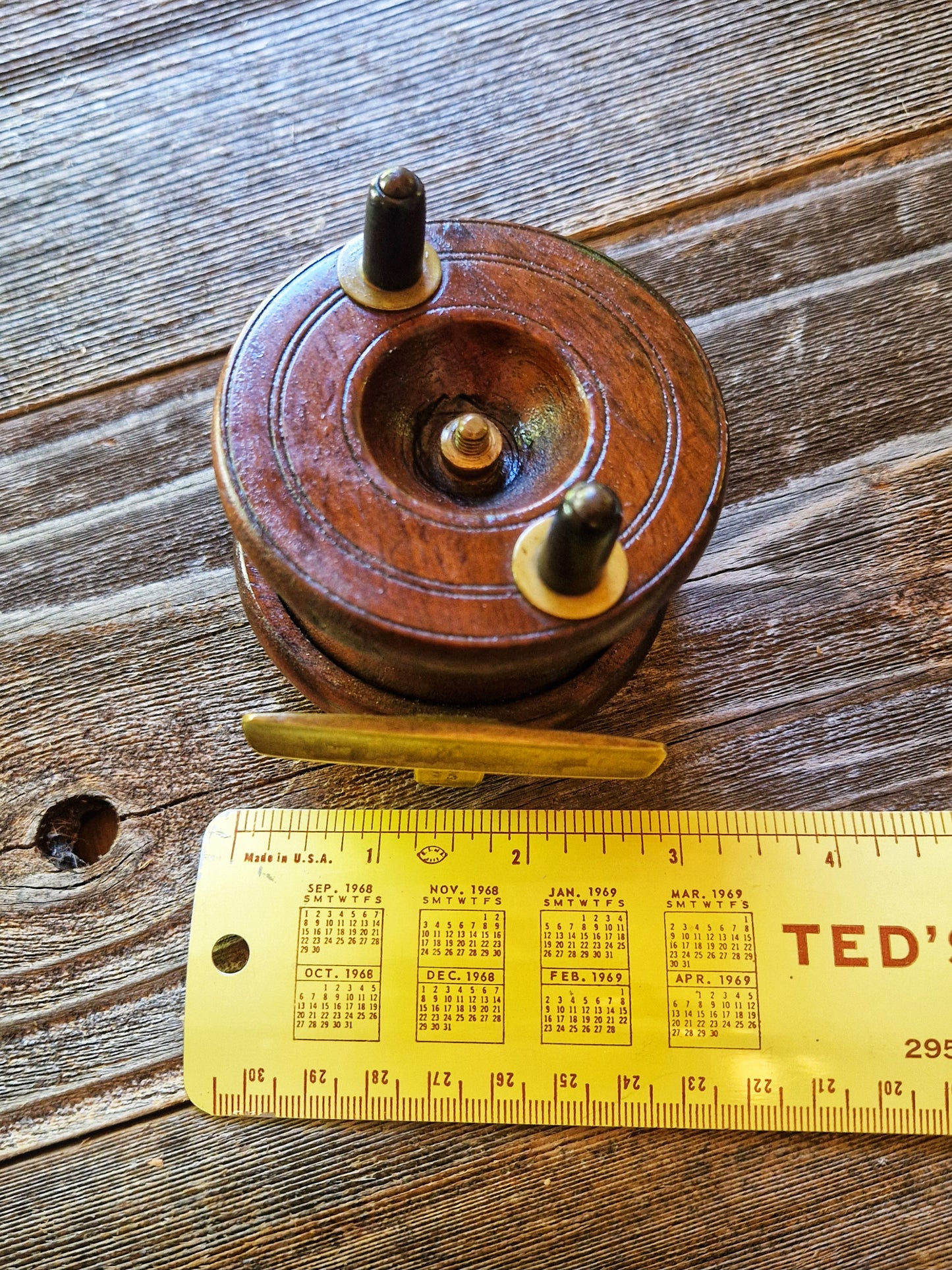 Nottingham Wood & Brass Fishing Reel