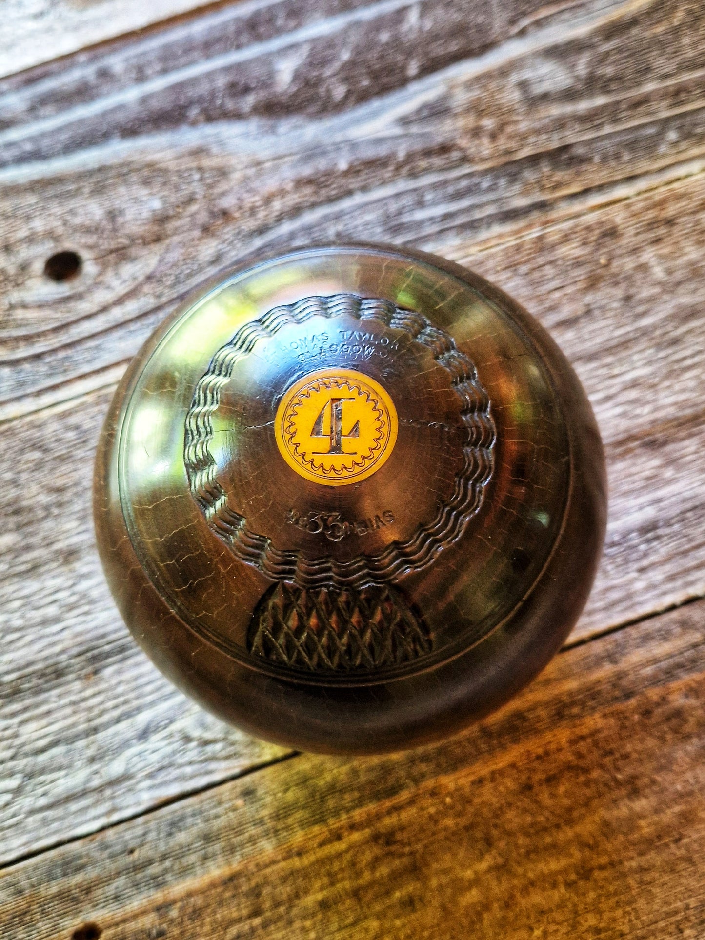 Scottish Thomas Taylor Lignum Vitae Lawn Bowl