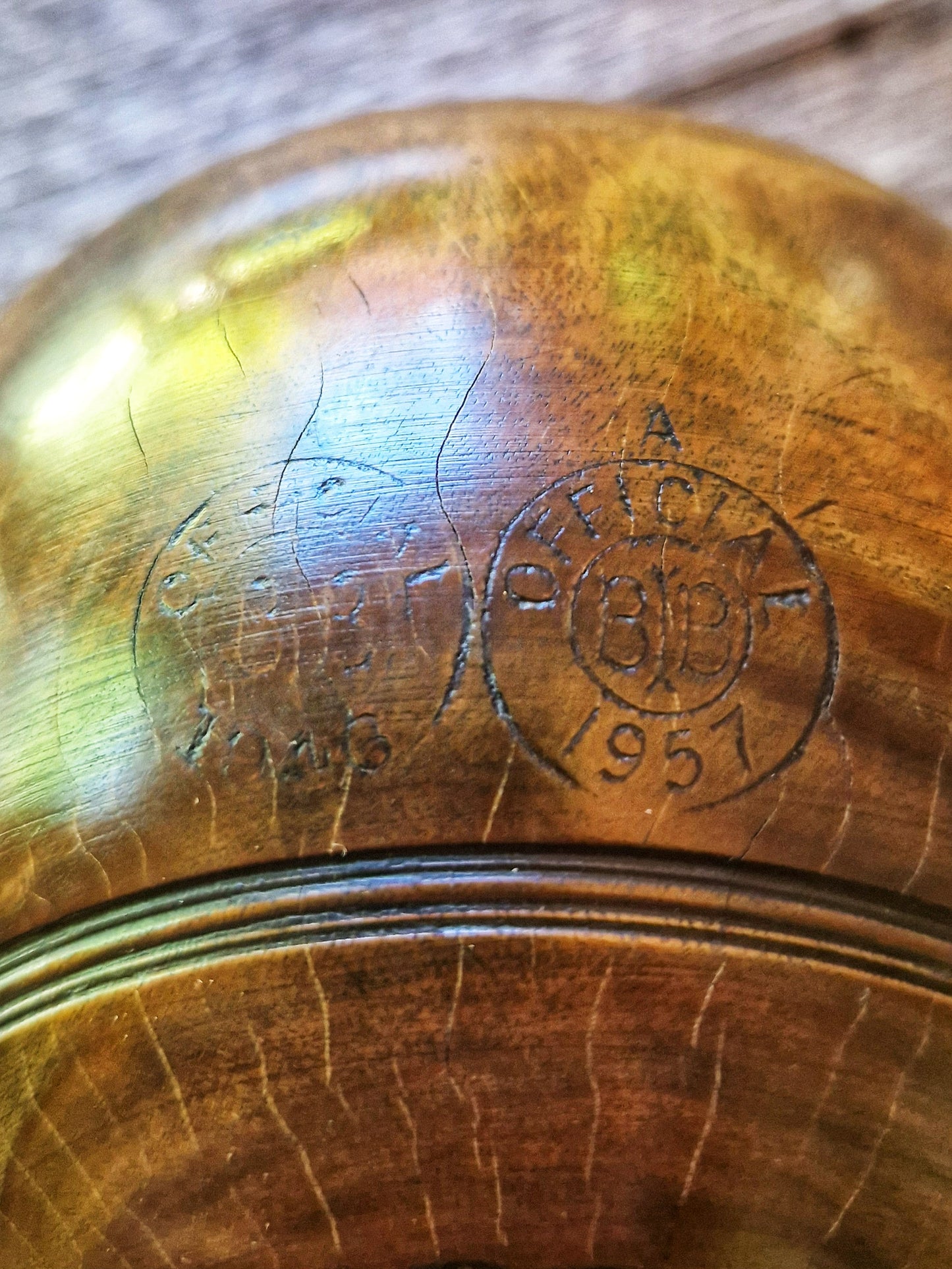 Scottish Thomas Taylor Lignum Vitae Lawn Bowl