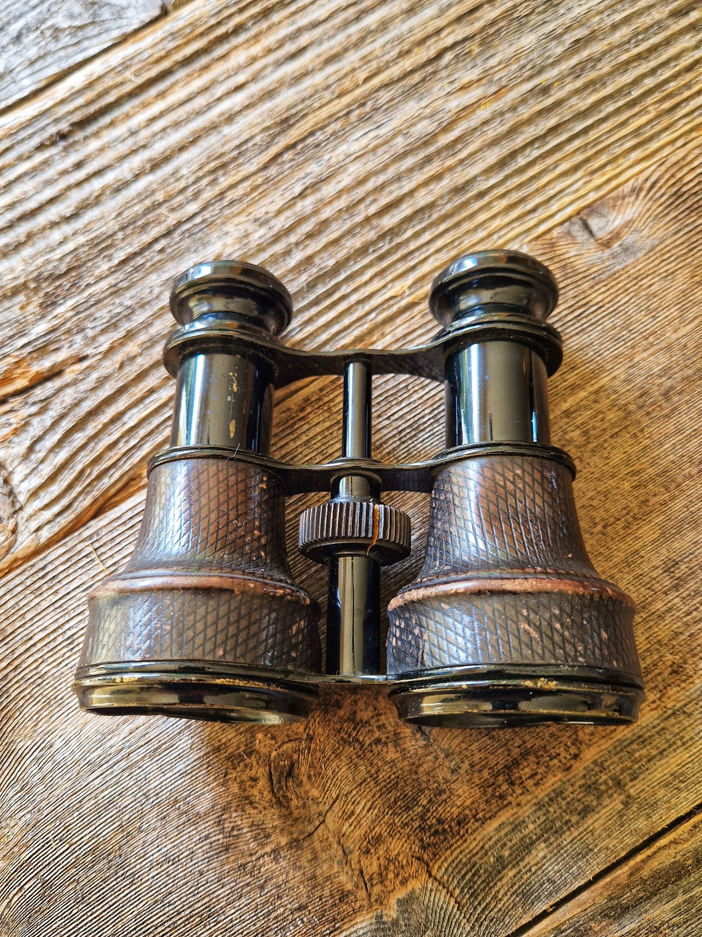 French Leather-covered Binoculars c. 1900