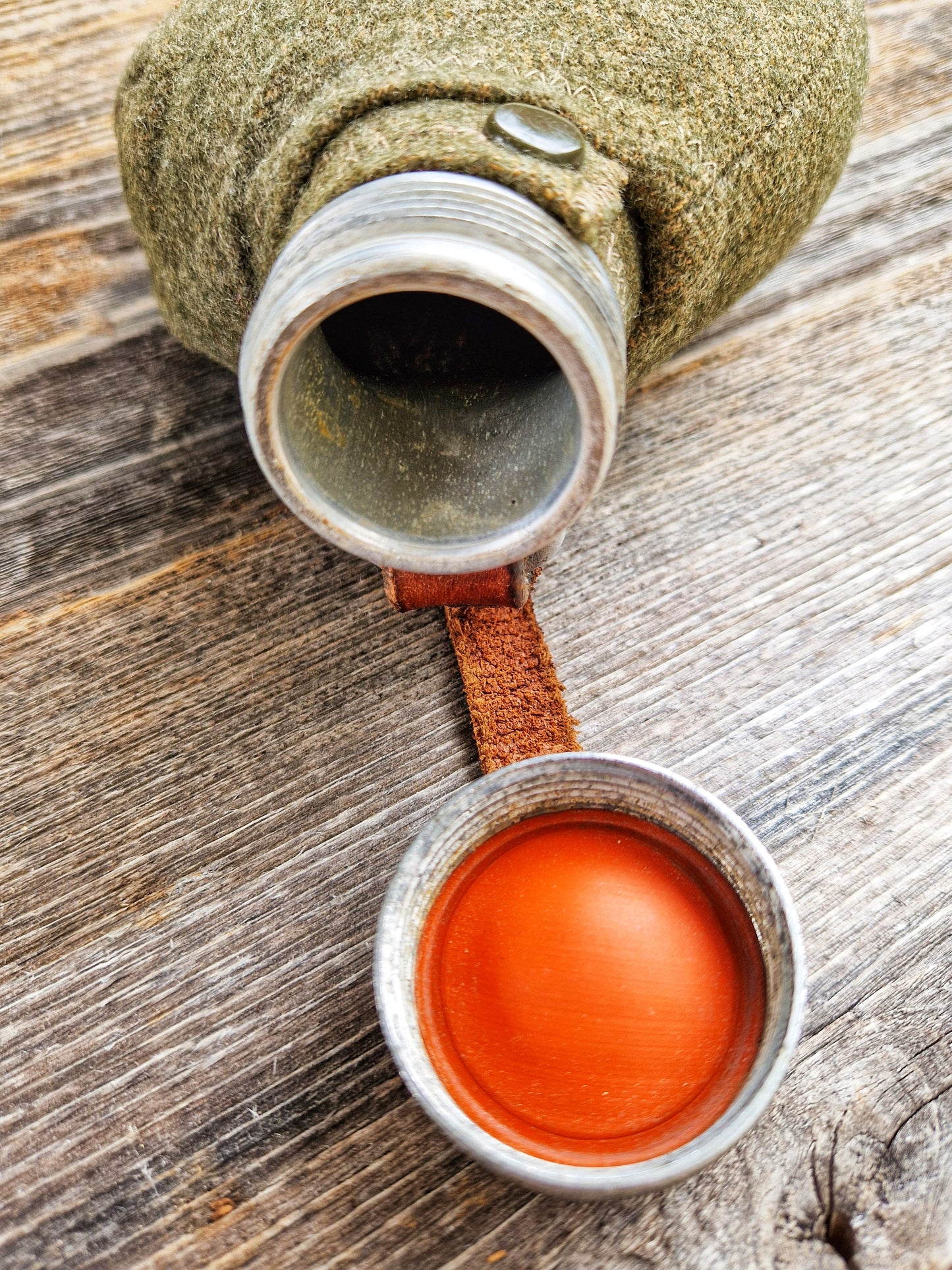 Swedish WWII-era M/29 Canteen with Wool Cover