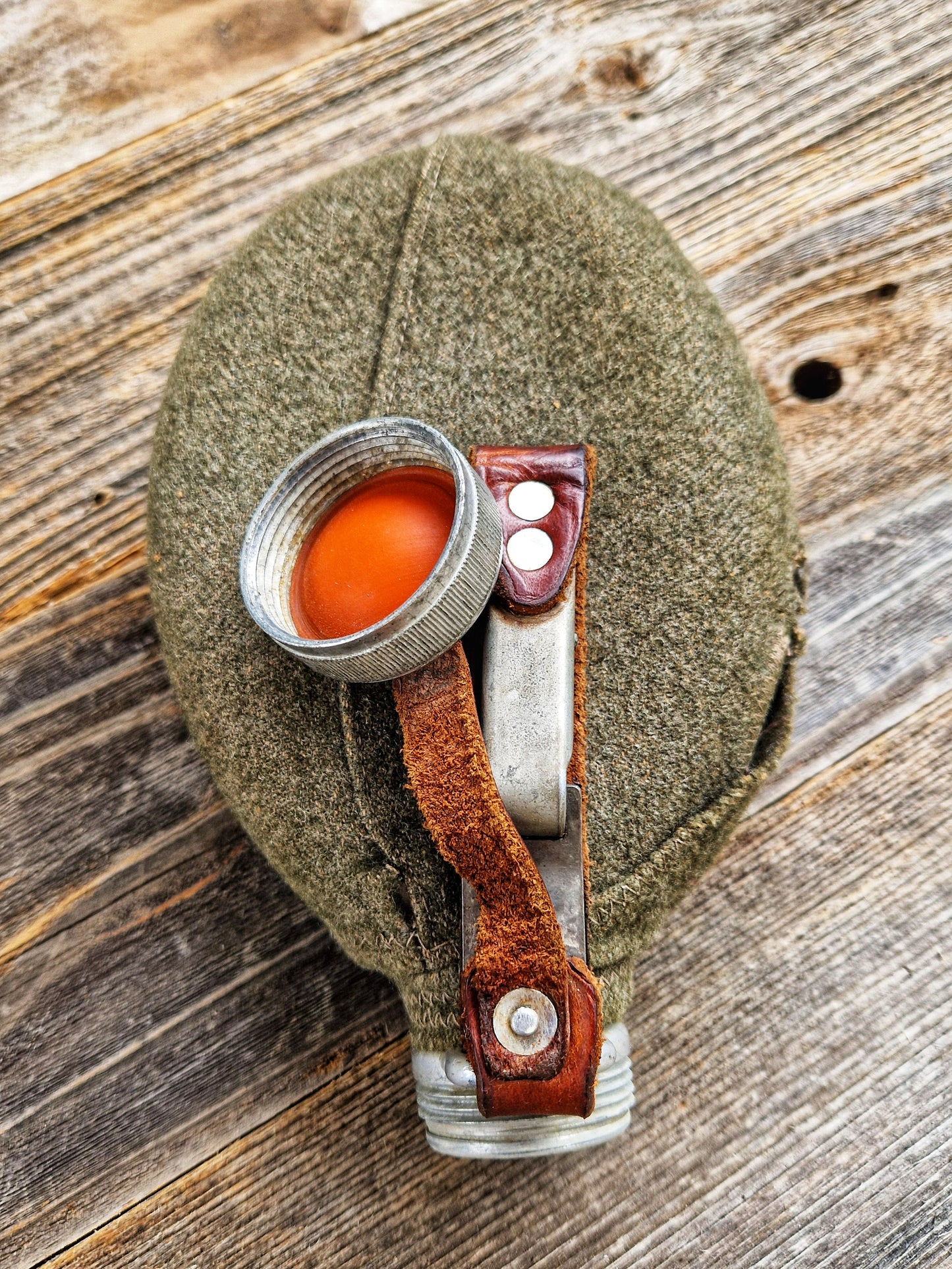 Swedish WWII-era M/29 Canteen with Wool Cover