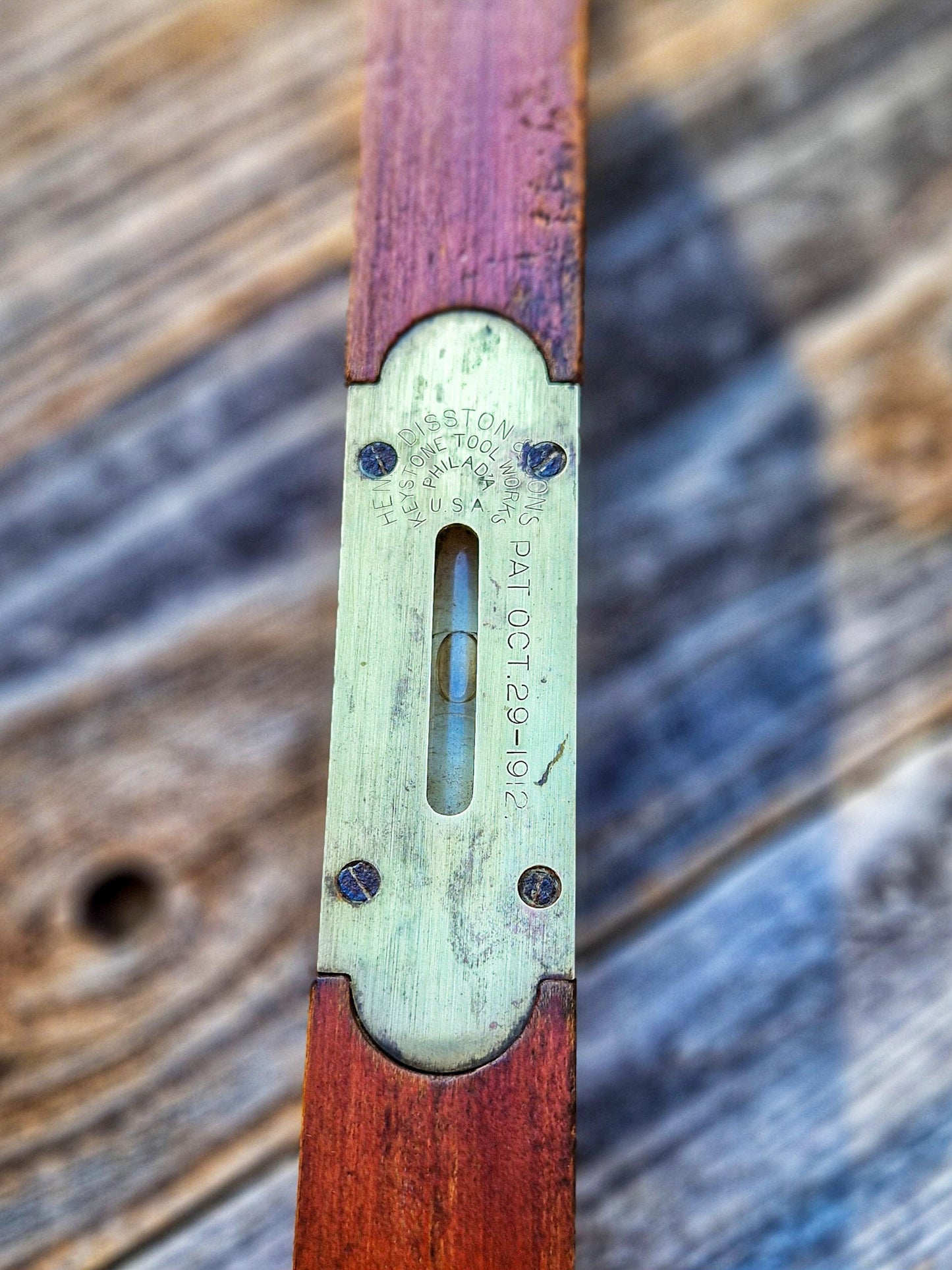 Iconic Henry Disston & Sons Wood & Brass Spirit Level