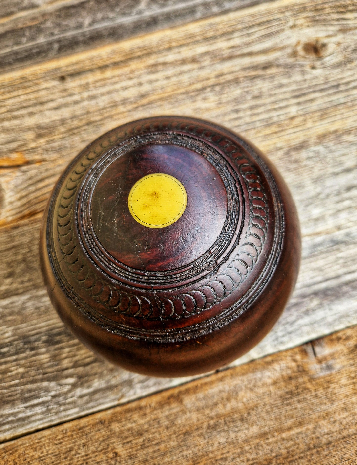 Gorgeous English Lignum Vitae Lawn Bowl
