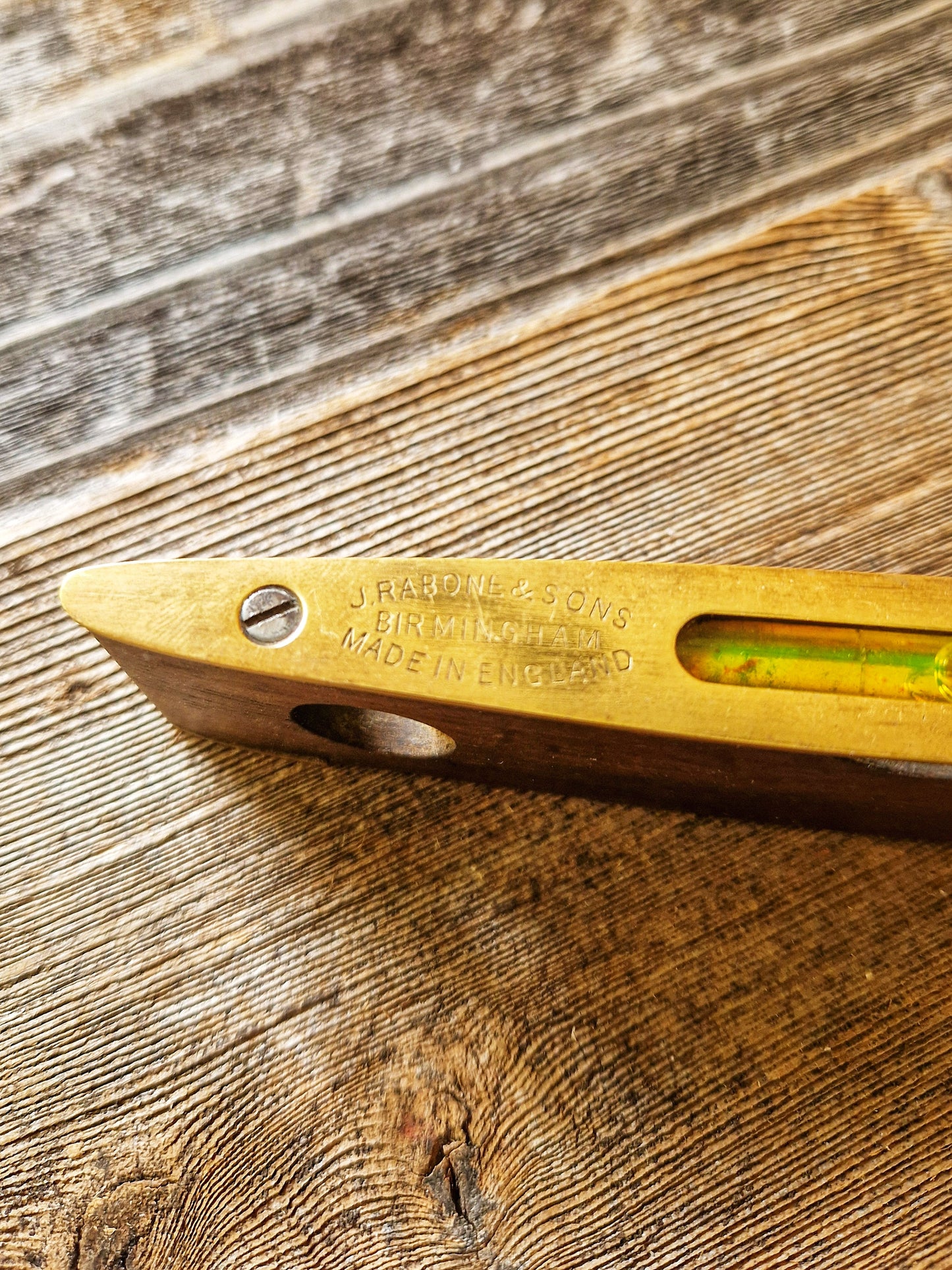 Superb 1950s Rabone Brass & Rosewood Spirit Level
