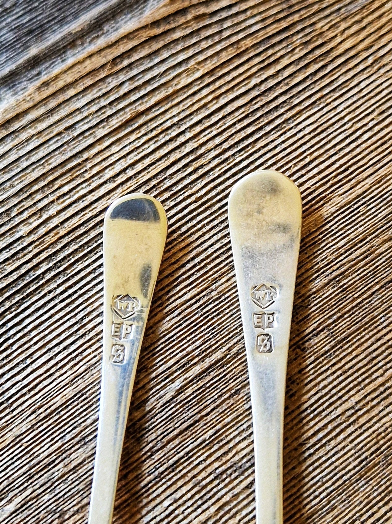Set of 3 English Silver Plate Spoons, Early 1900s