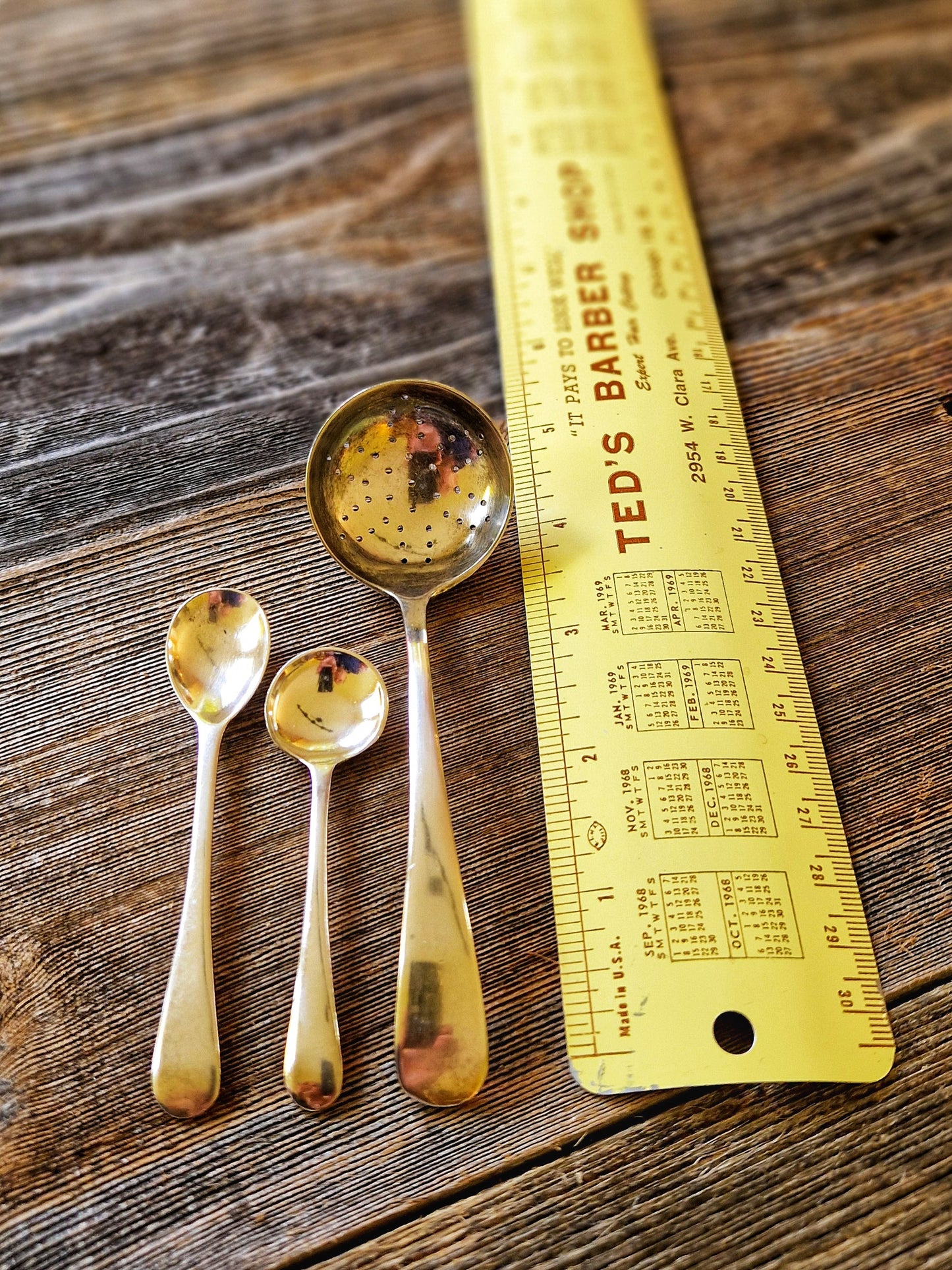 Set of 3 English Silver Plate Spoons, Early 1900s
