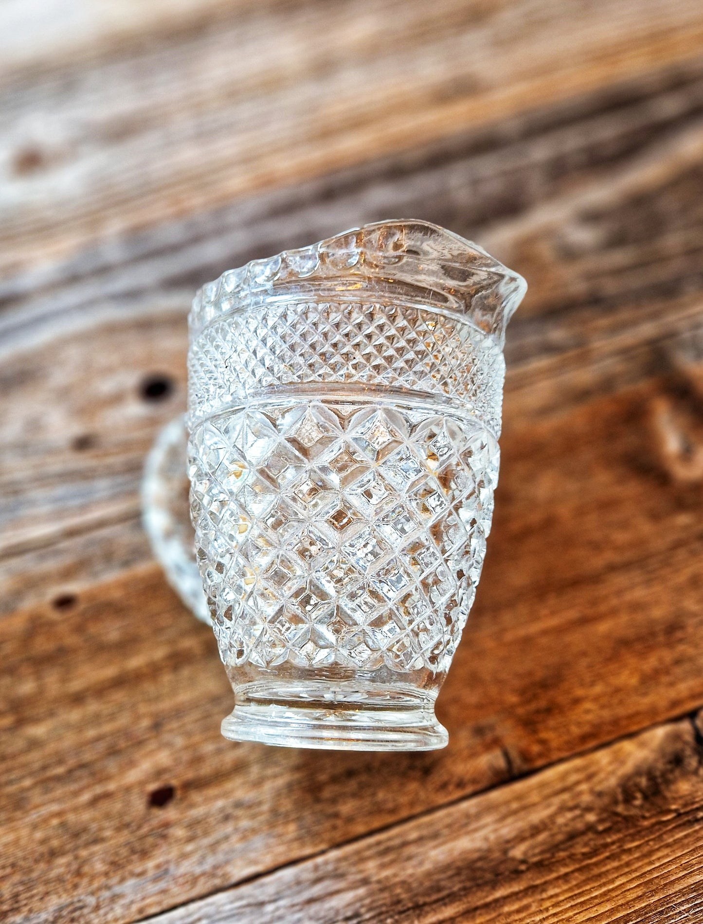 Attractive Mid-Century Pressed Glass Pitcher, Wexford Pattern | Collectible Glassware