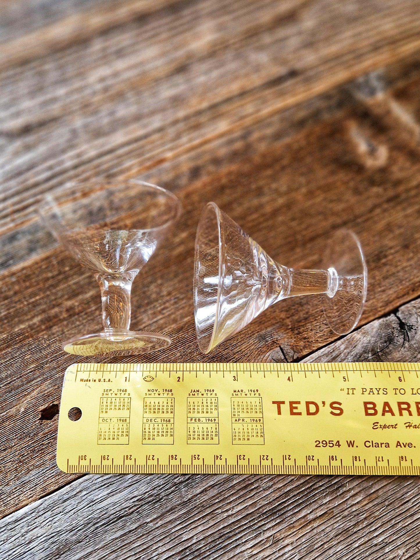 Elegant Vintage Mini Martini Glasses, Set of 2