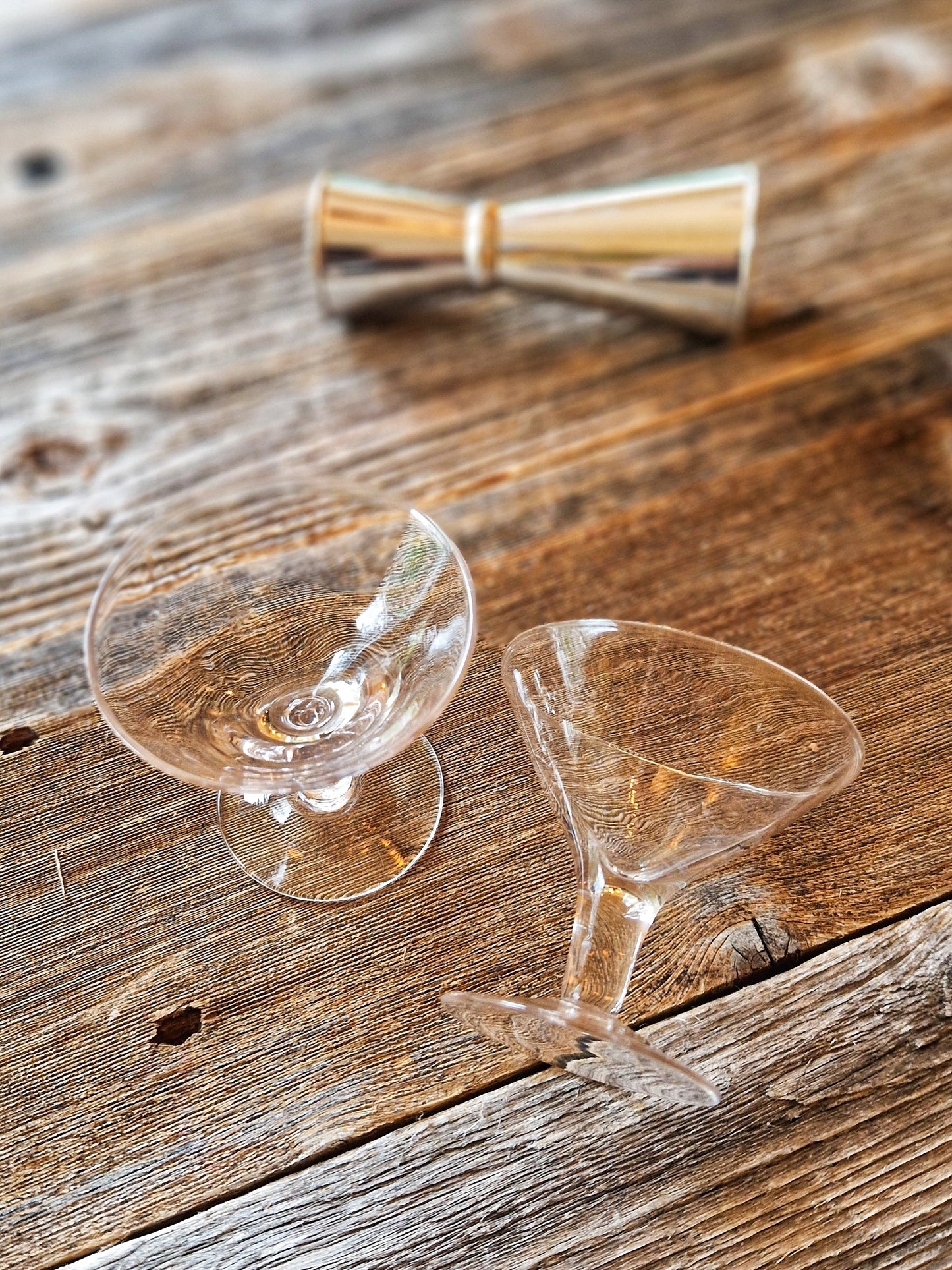 Elegant Vintage Mini Martini Glasses, Set of 2