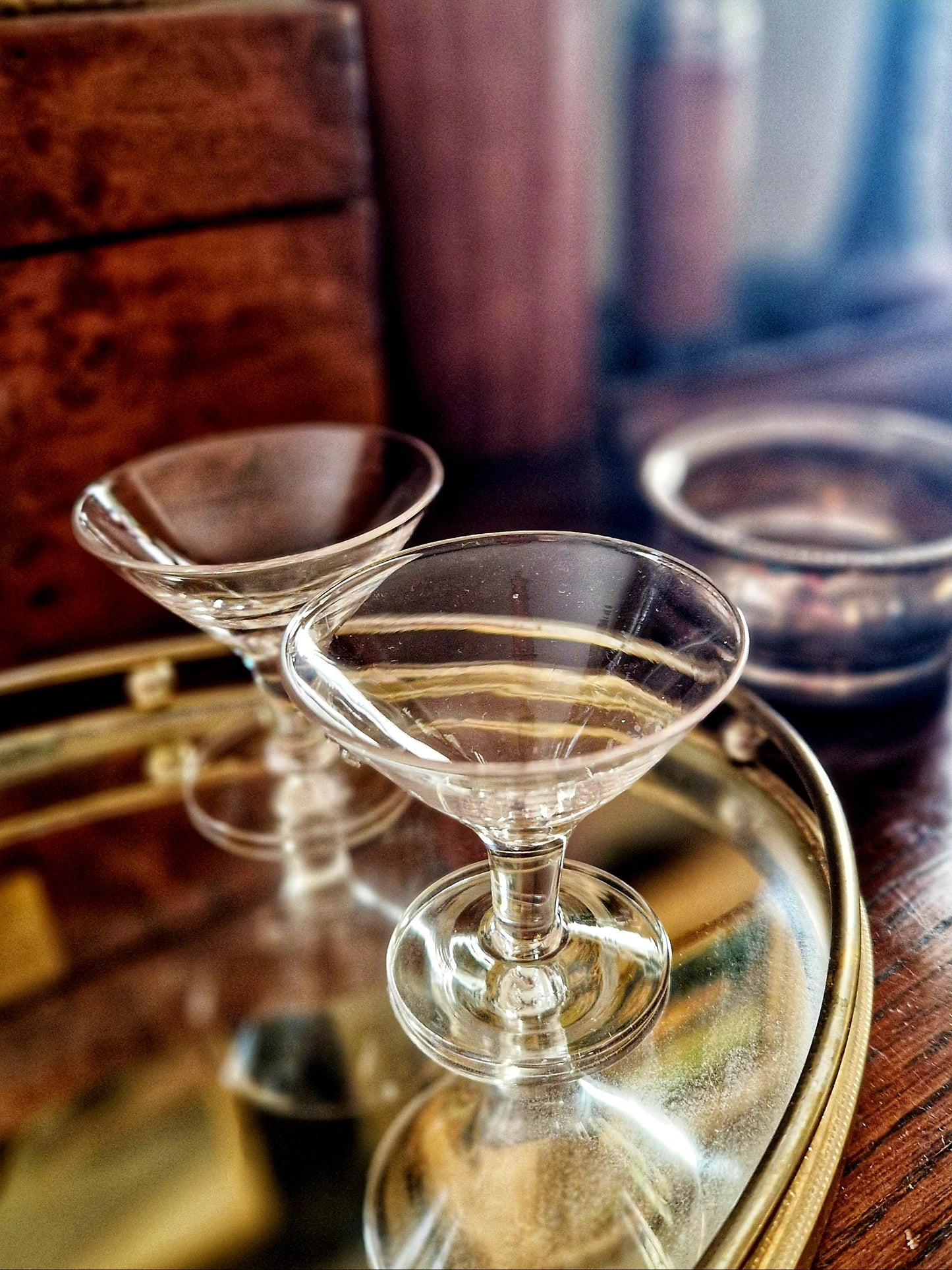 Elegant Vintage Mini Martini Glasses, Set of 2