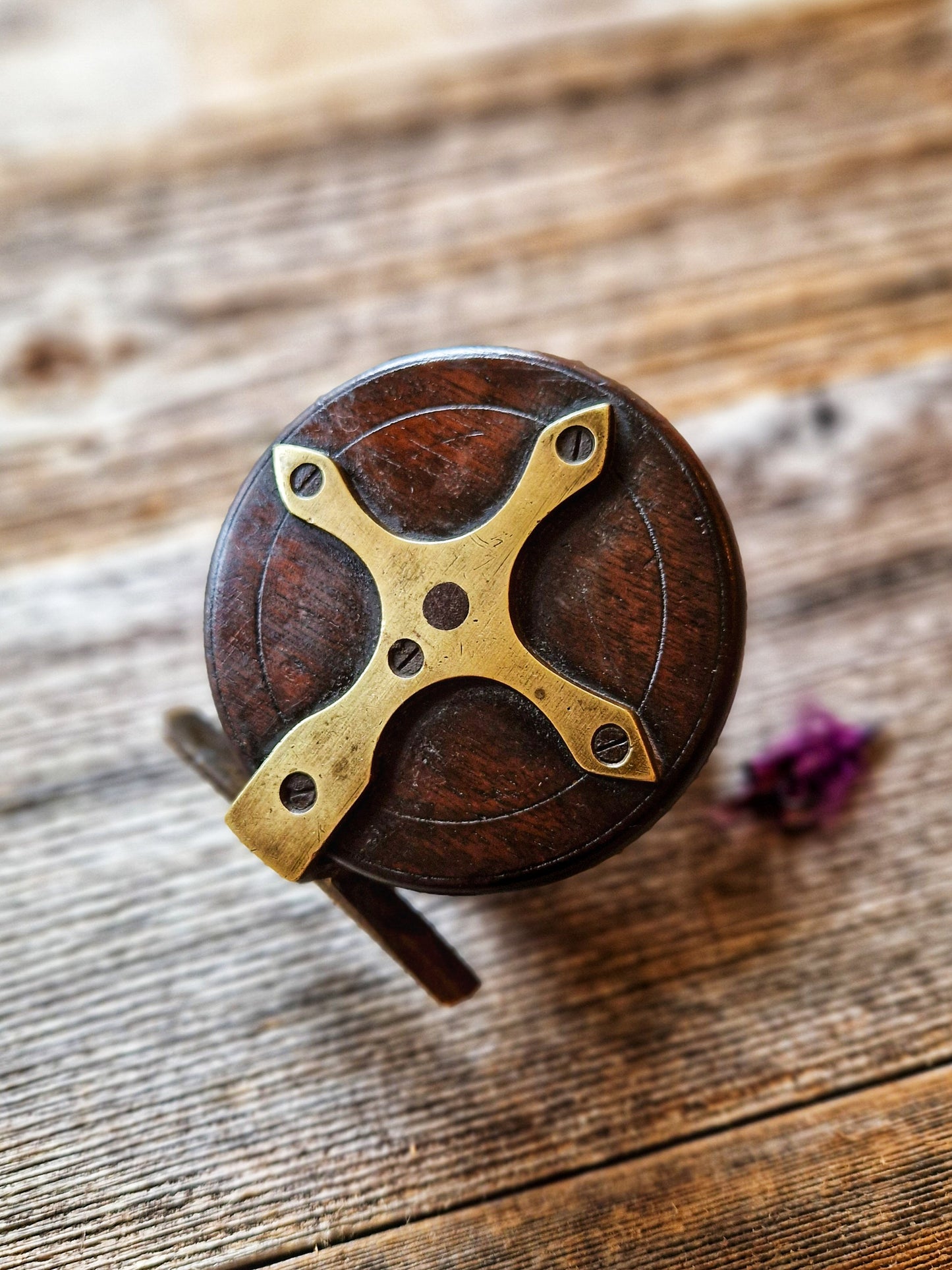 Classic Victorian-era Wood & Brass Starback Fishing Reel | Angling Collectible