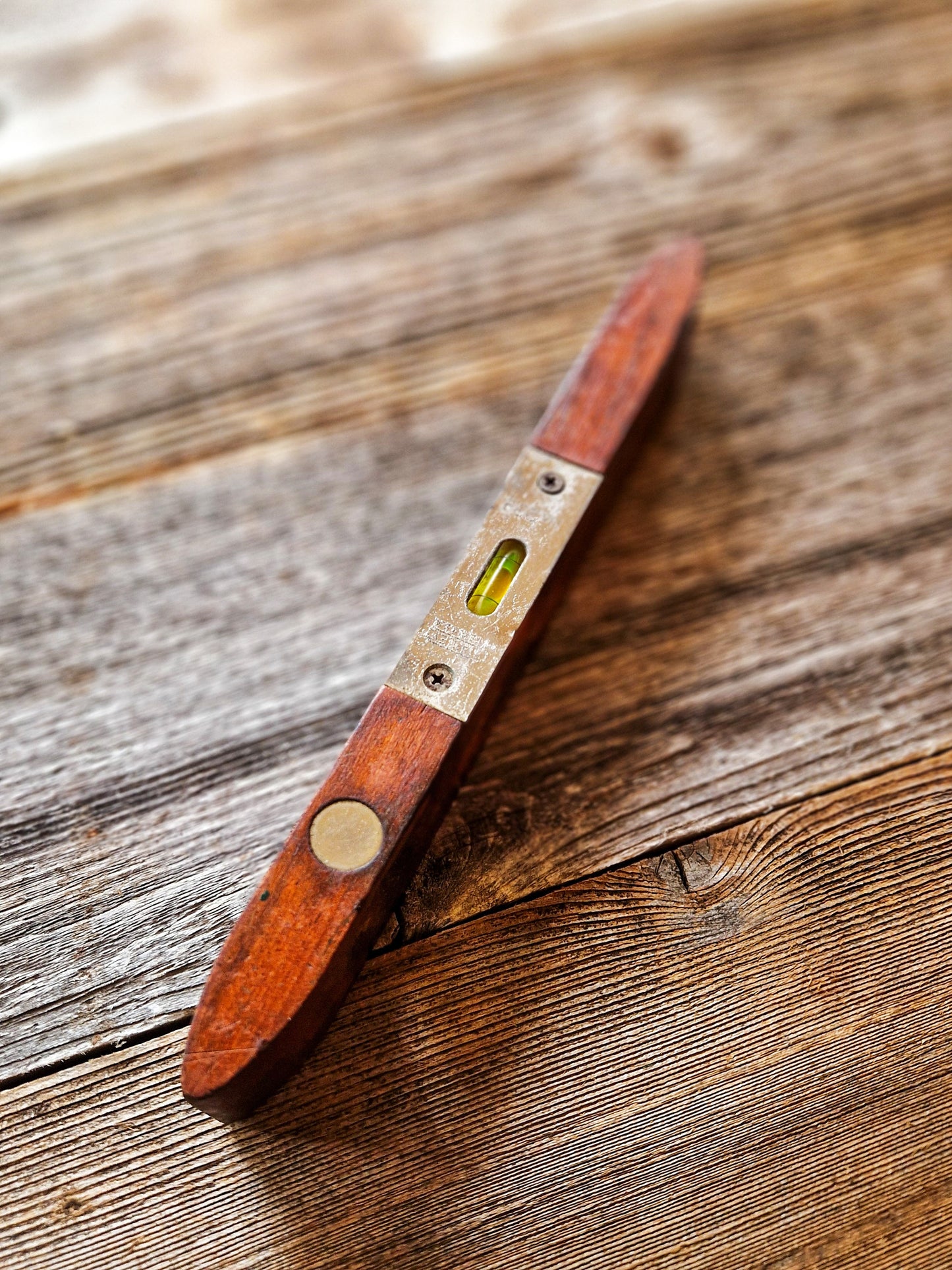 Remarkable 1930s Stanley Model 259 Walnut Torpedo Spirit Level
