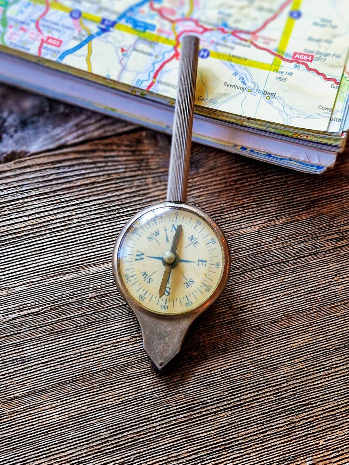 Retro 1960s German Pathfinder Opisometer (Map Measurer) & Compass