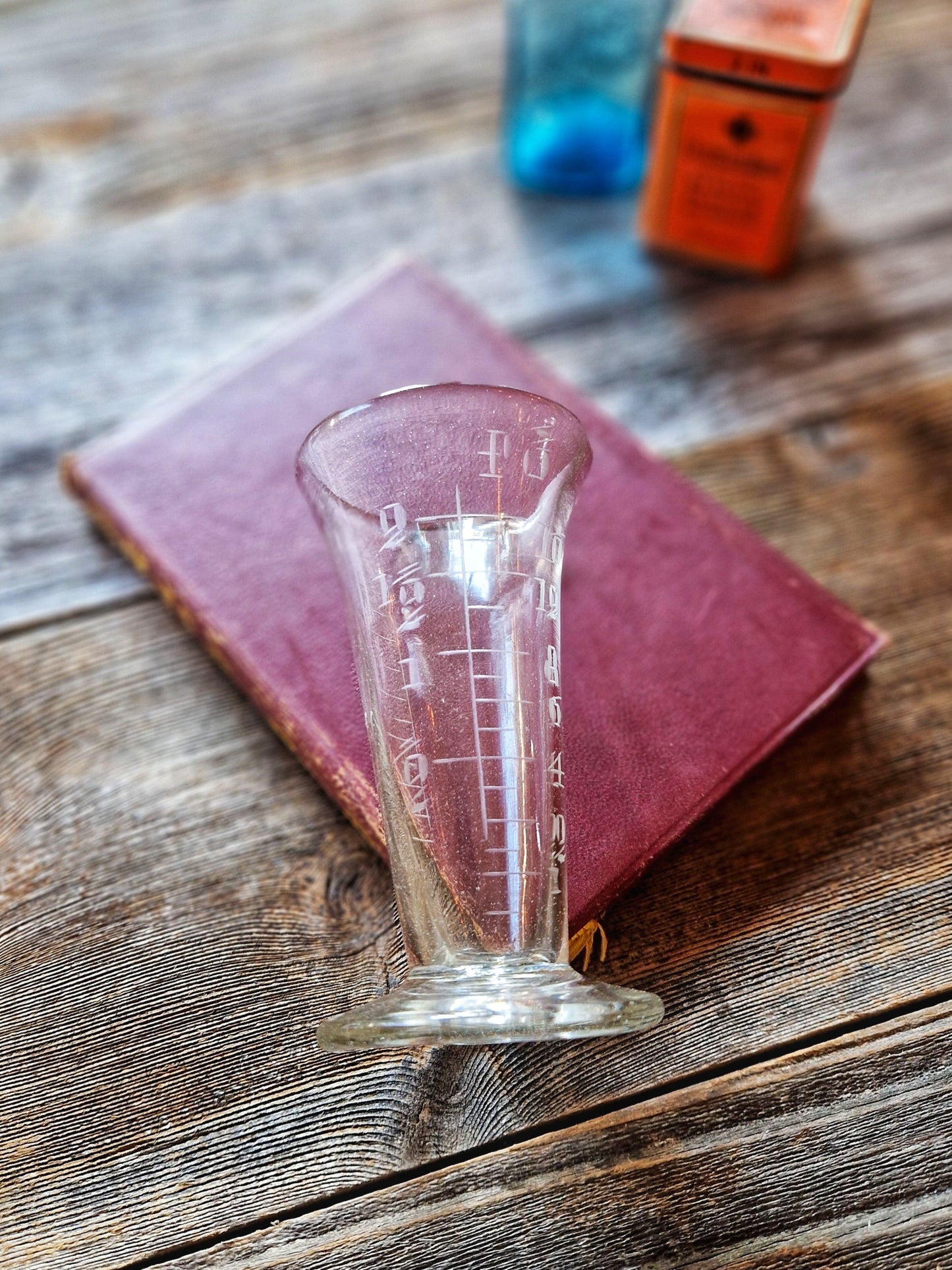 19th Century English Apothecary Glass Measuring Jug