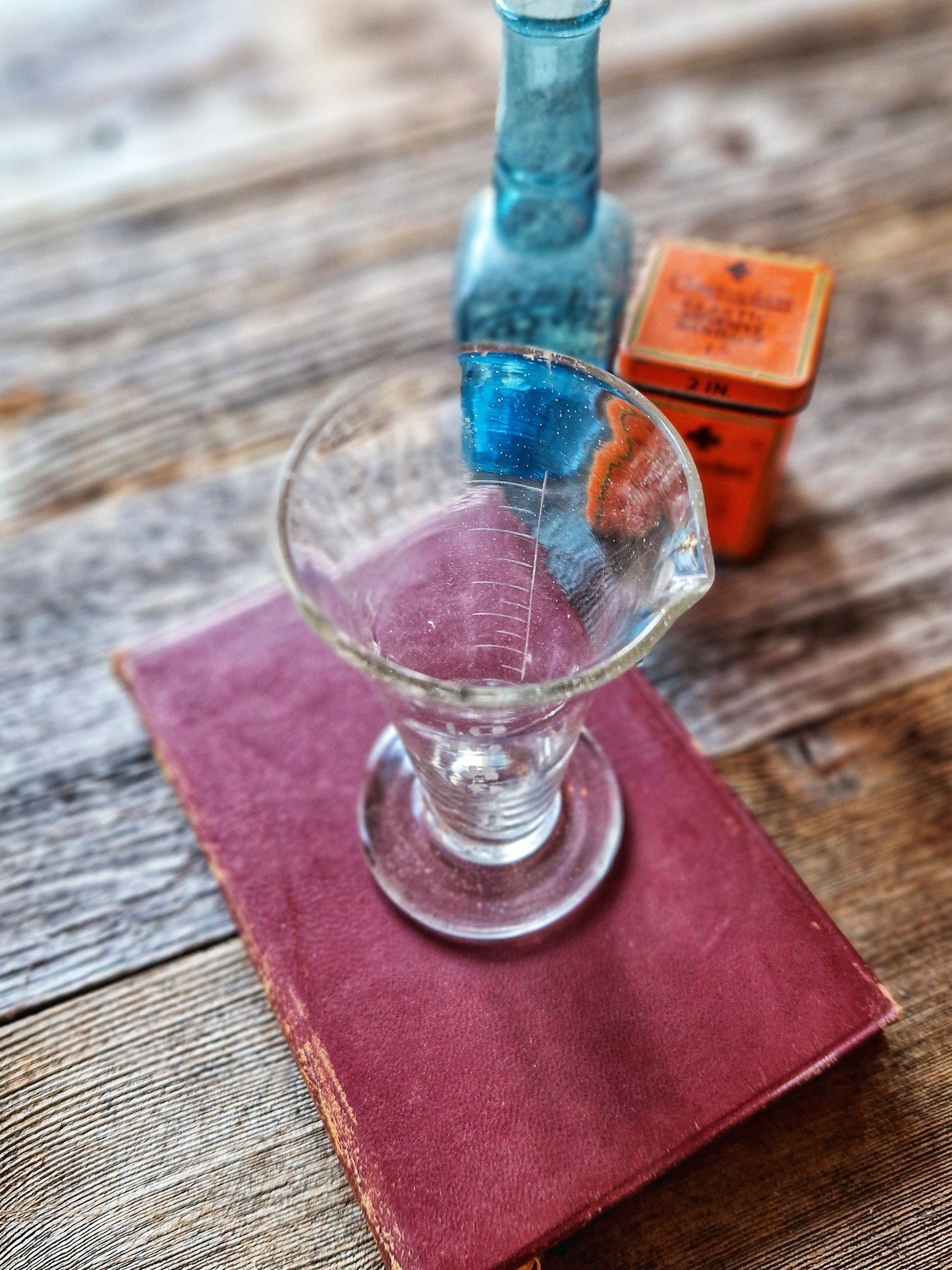 19th Century English Apothecary Glass Measuring Jug