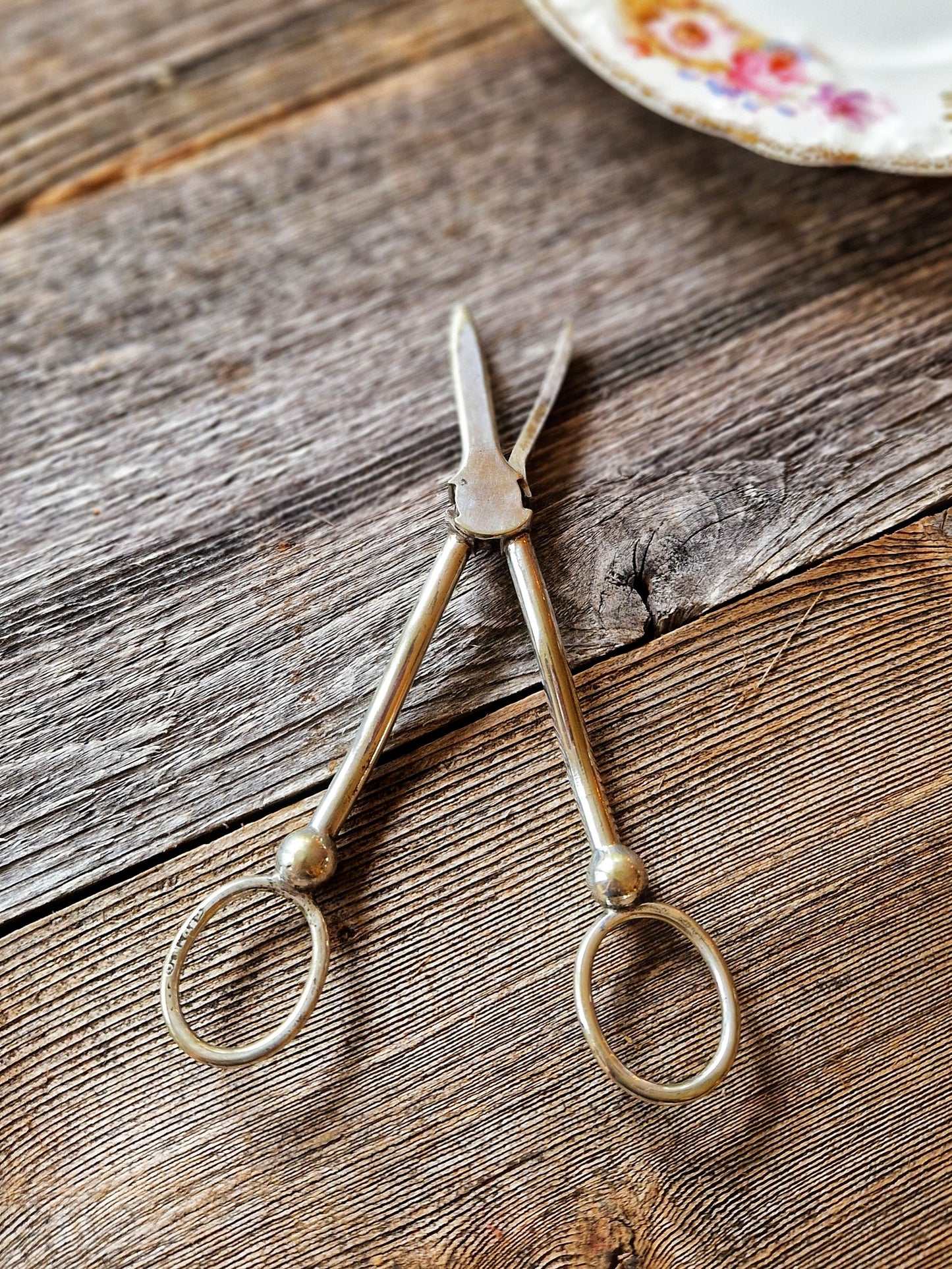 Ornate Victorian Silver Plate Grape Shears