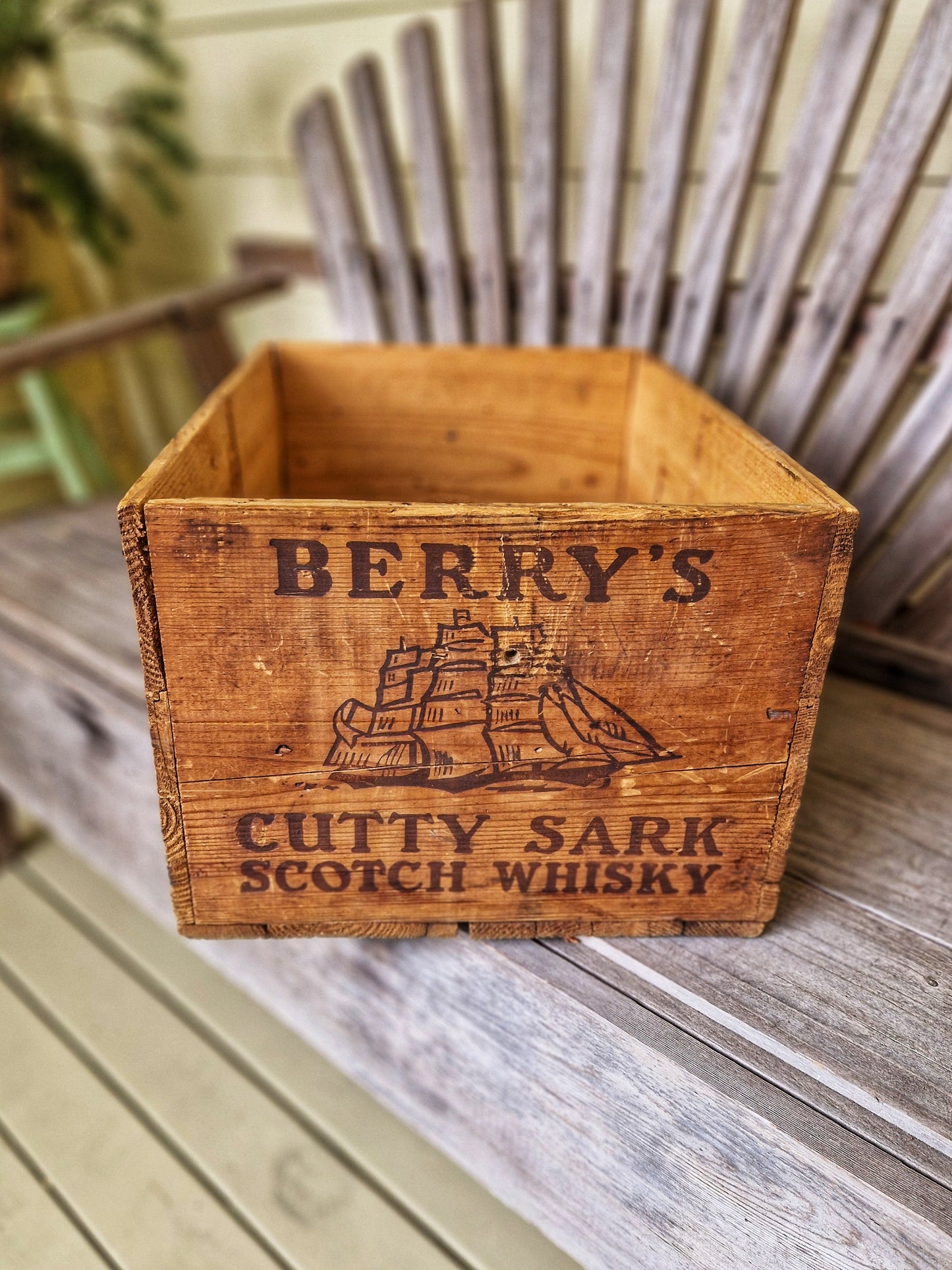 Exceptional Vintage 1950s Berry Bros & Rudd “Cutty Sark” Wood Crate