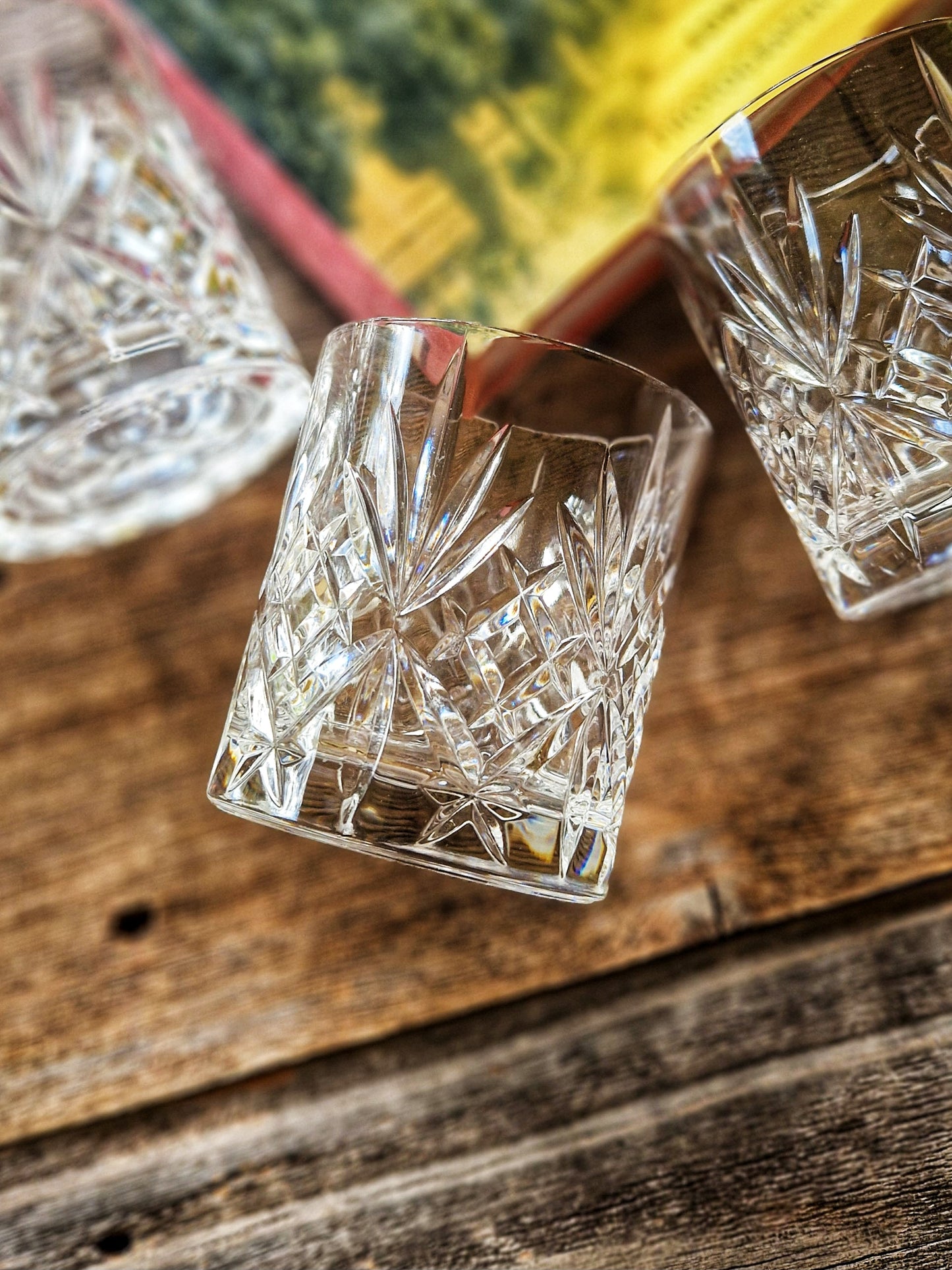 Set of 3 RCR Overture Crystal Old-Fashioned Glasses | 1980s Italian Cut Glass Barware