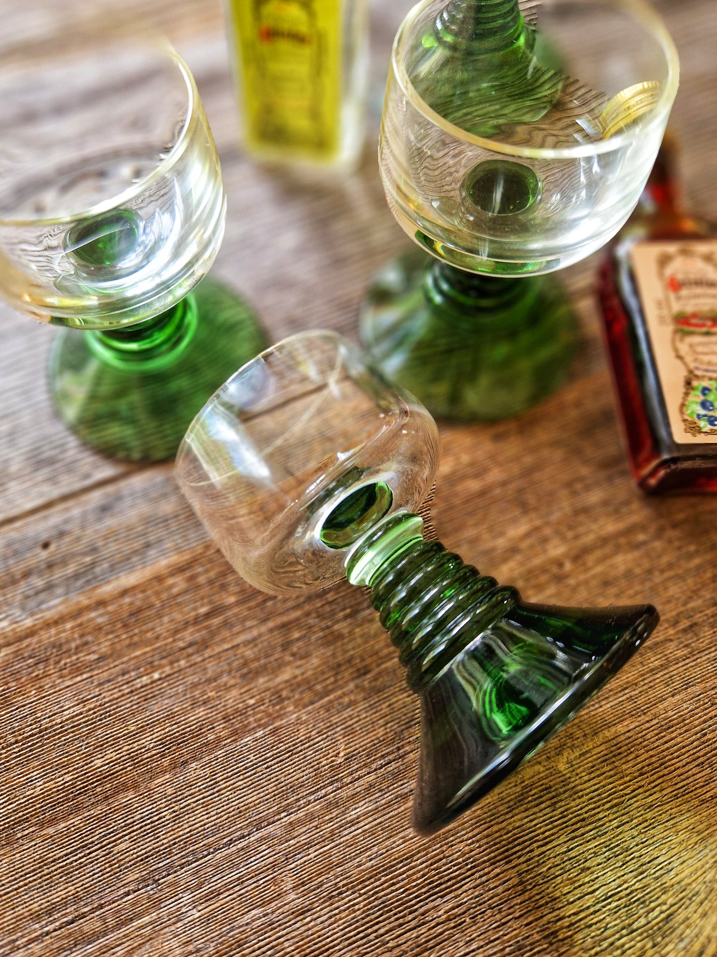 Distinctive Set of 4 Mid-Century German Römer Cordial Glasses
