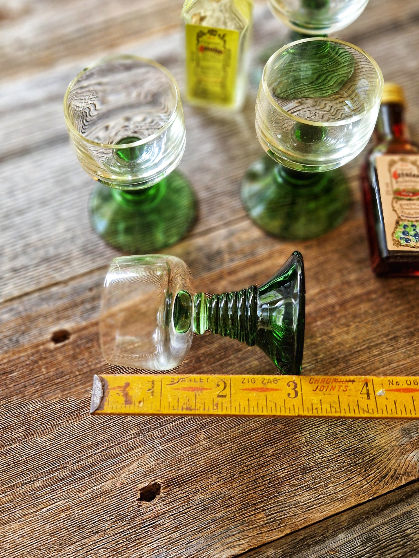 Distinctive Set of 4 Mid-Century German Römer Cordial Glasses
