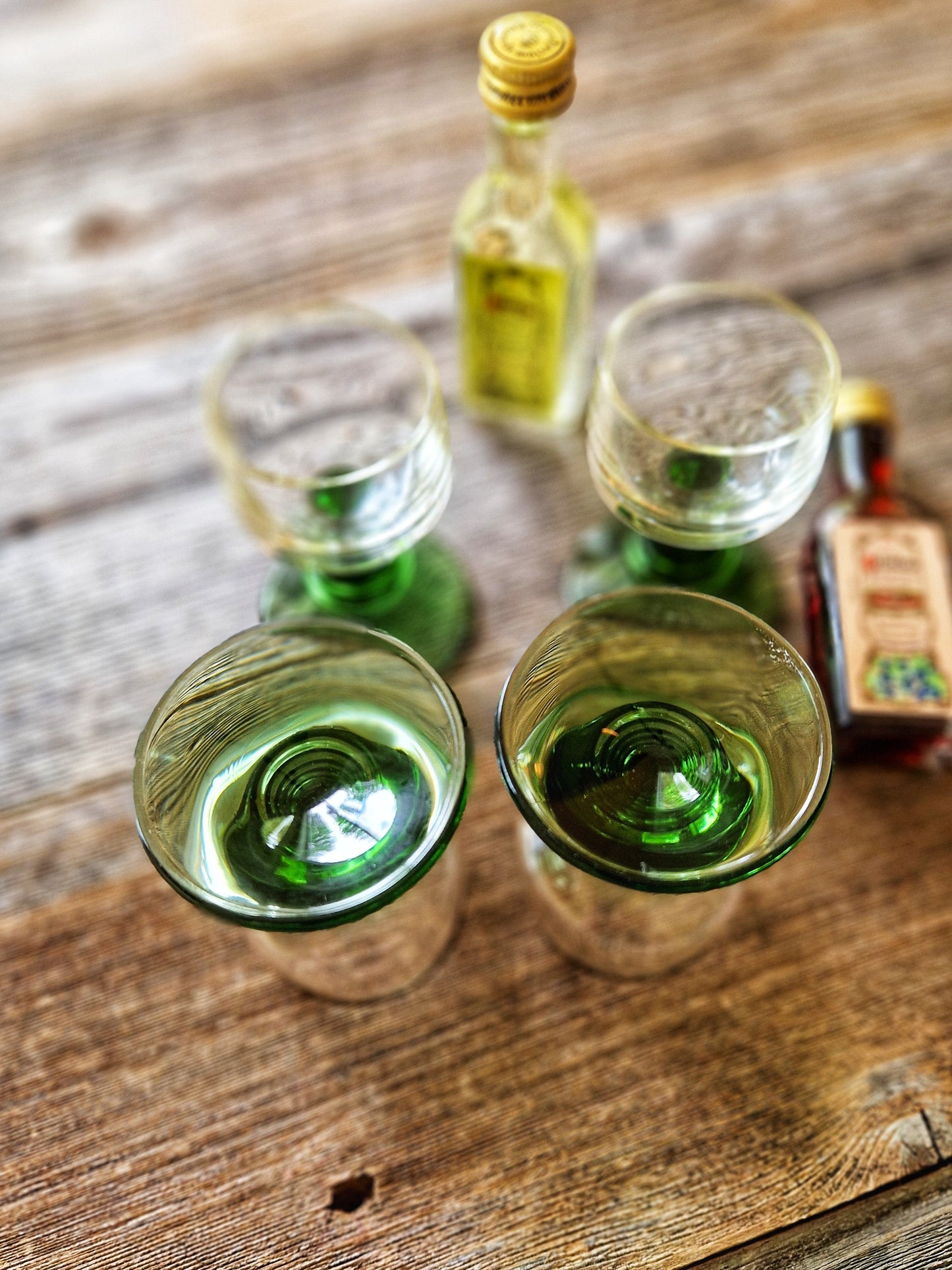 Distinctive Set of 4 Mid-Century German Römer Cordial Glasses
