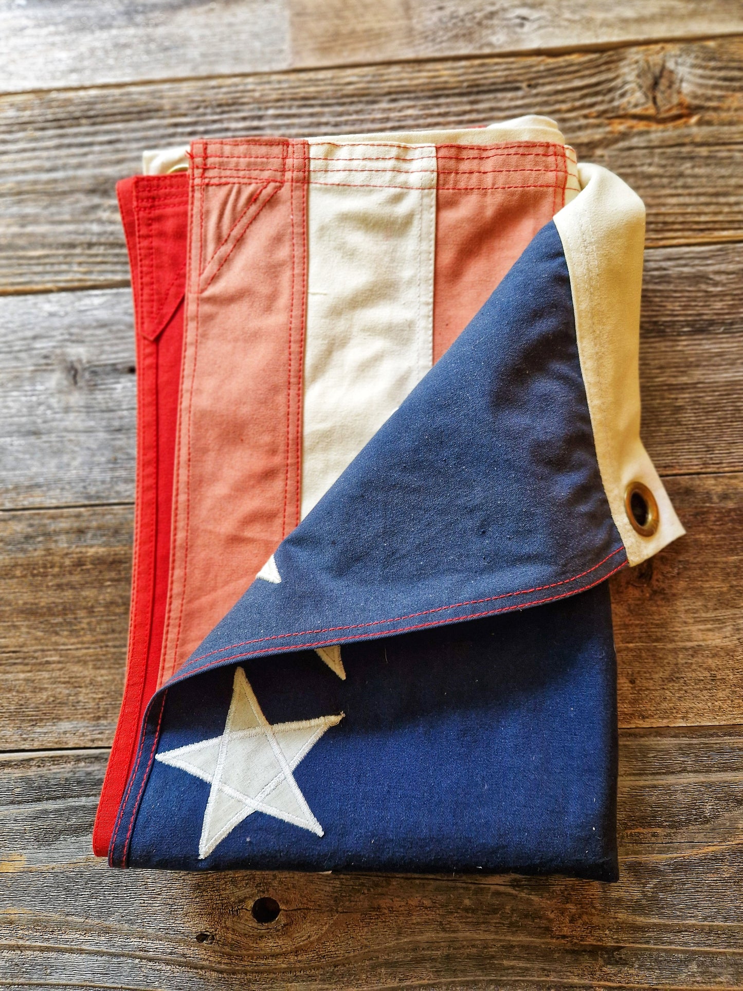 Historic 36 x 60 Vintage Embroidered Betsy Ross American Flag | Heavy Oxford-Style Fabric, Brass Grommets