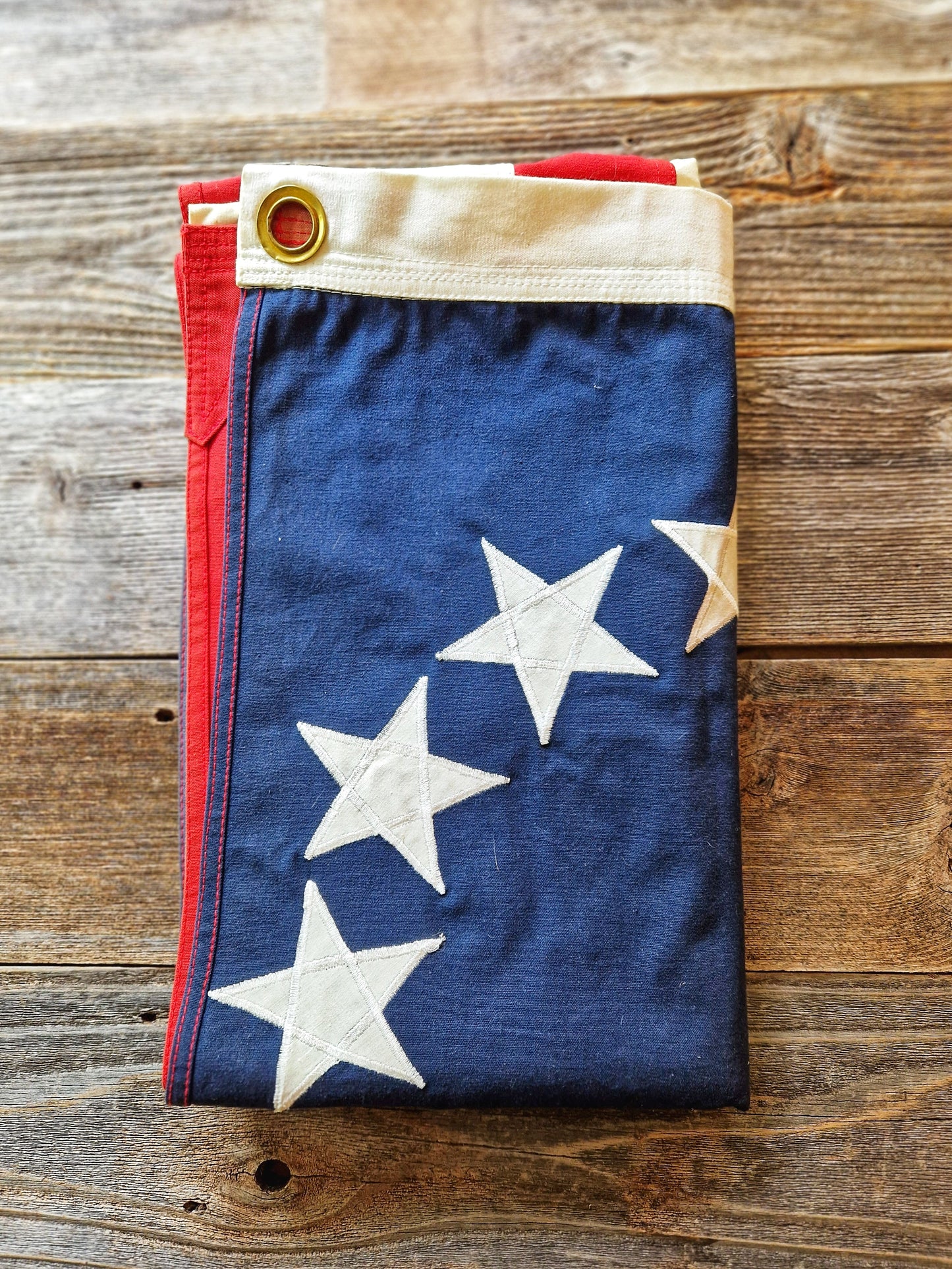 Historic 36 x 60 Vintage Embroidered Betsy Ross American Flag | Heavy Oxford-Style Fabric, Brass Grommets