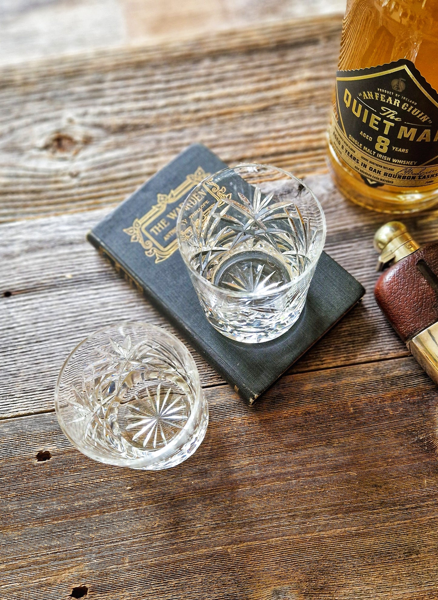 Stately Pair of Cavan Sheelin Irish Whiskey Tumblers | Hand-Cut Lead Crystal Glasses