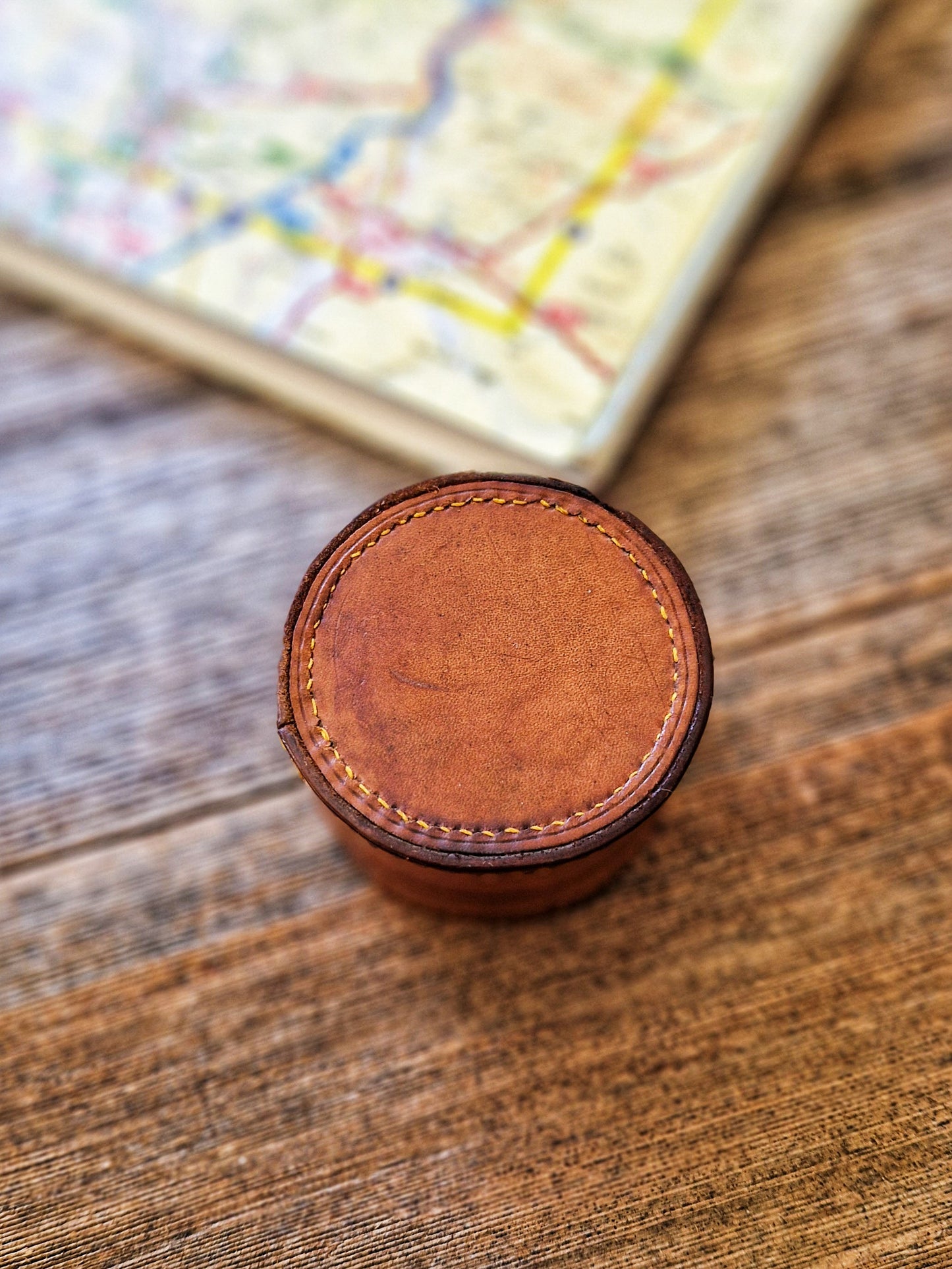 Stylish Chrome Collapsible Travel Cup with Leather Case | Vintage Gentleman’s Accessory