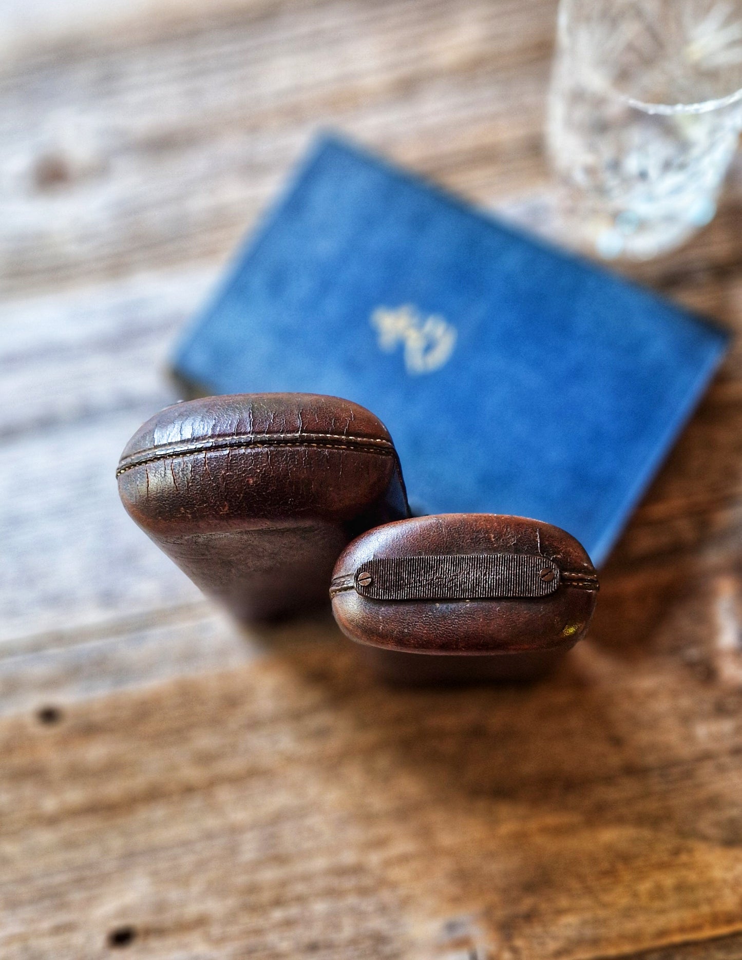 Fine English Leather Cigar Case with Match Striker | Vintage Gentleman’s Accessory