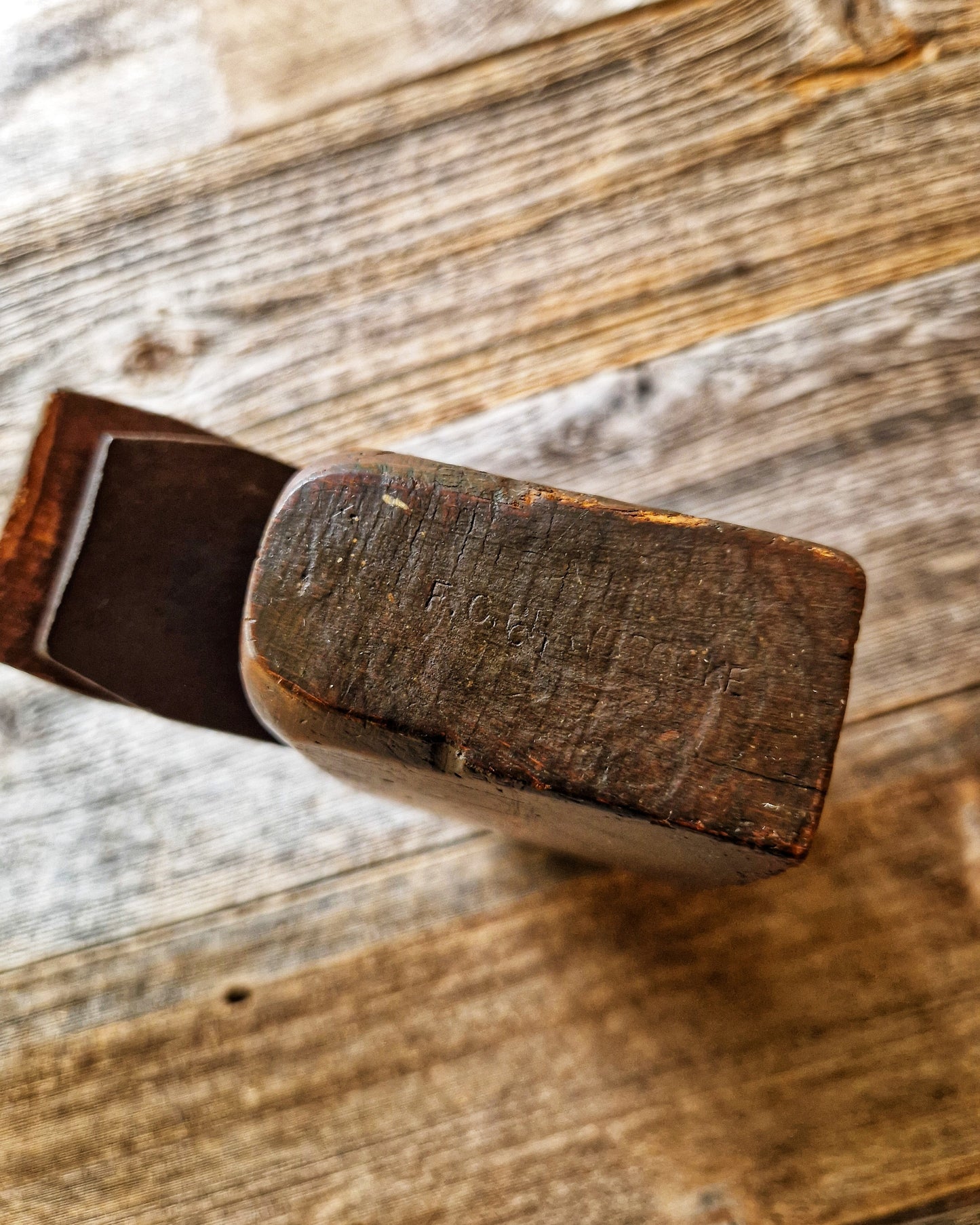 Distinguished 19th-Century English Coffin Plane with Brass Cross-Pin | Vintage Smoothing Tool