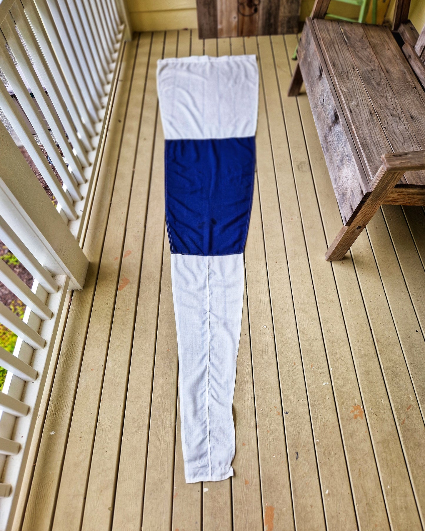 Impressive 8-Foot “DESIG” Signal Pennant by Porter Bros of Liverpool | 1998 Vintage Flag