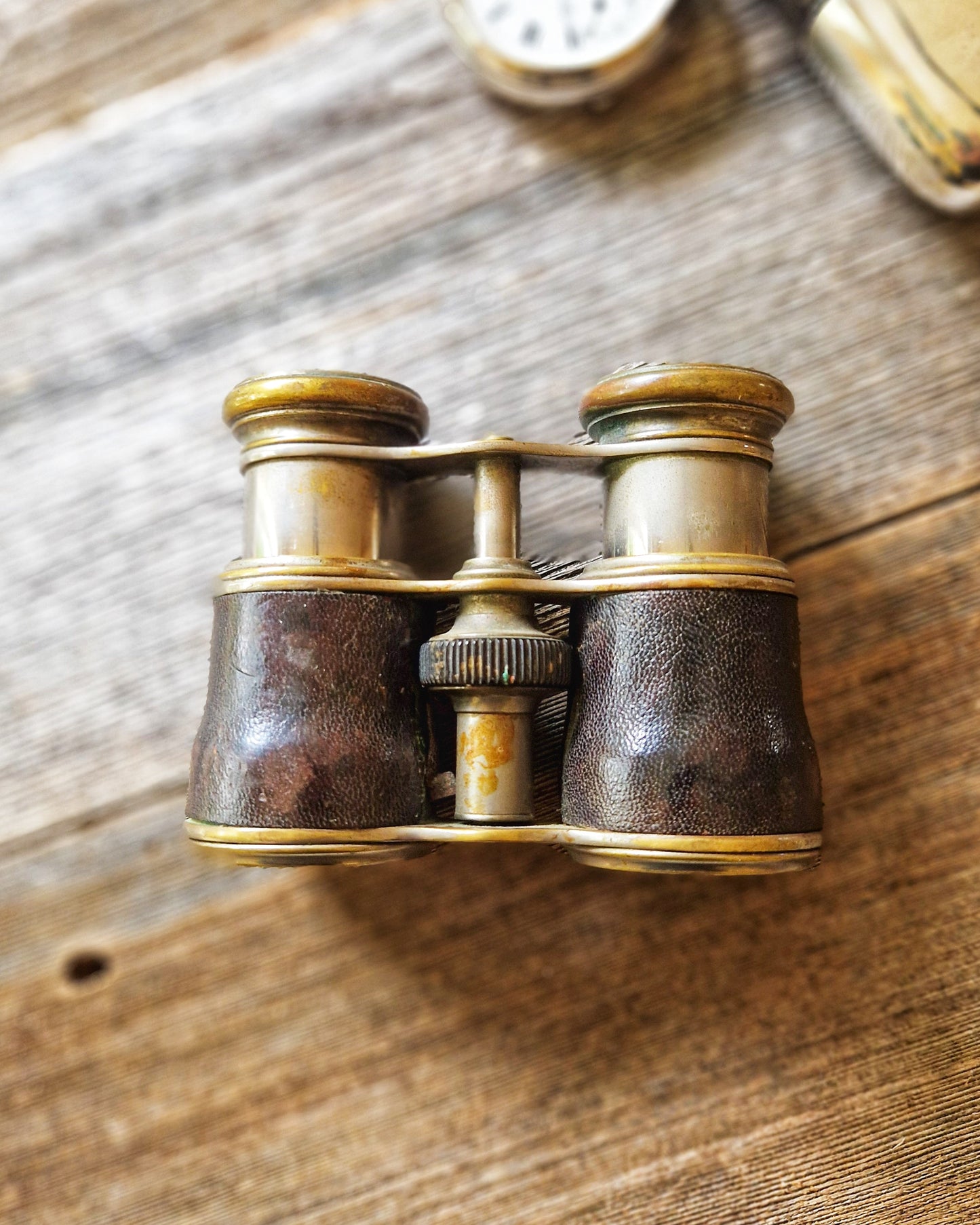 French Opera Glasses c. 1920s – Vintage Leather & Brass Binoculars
