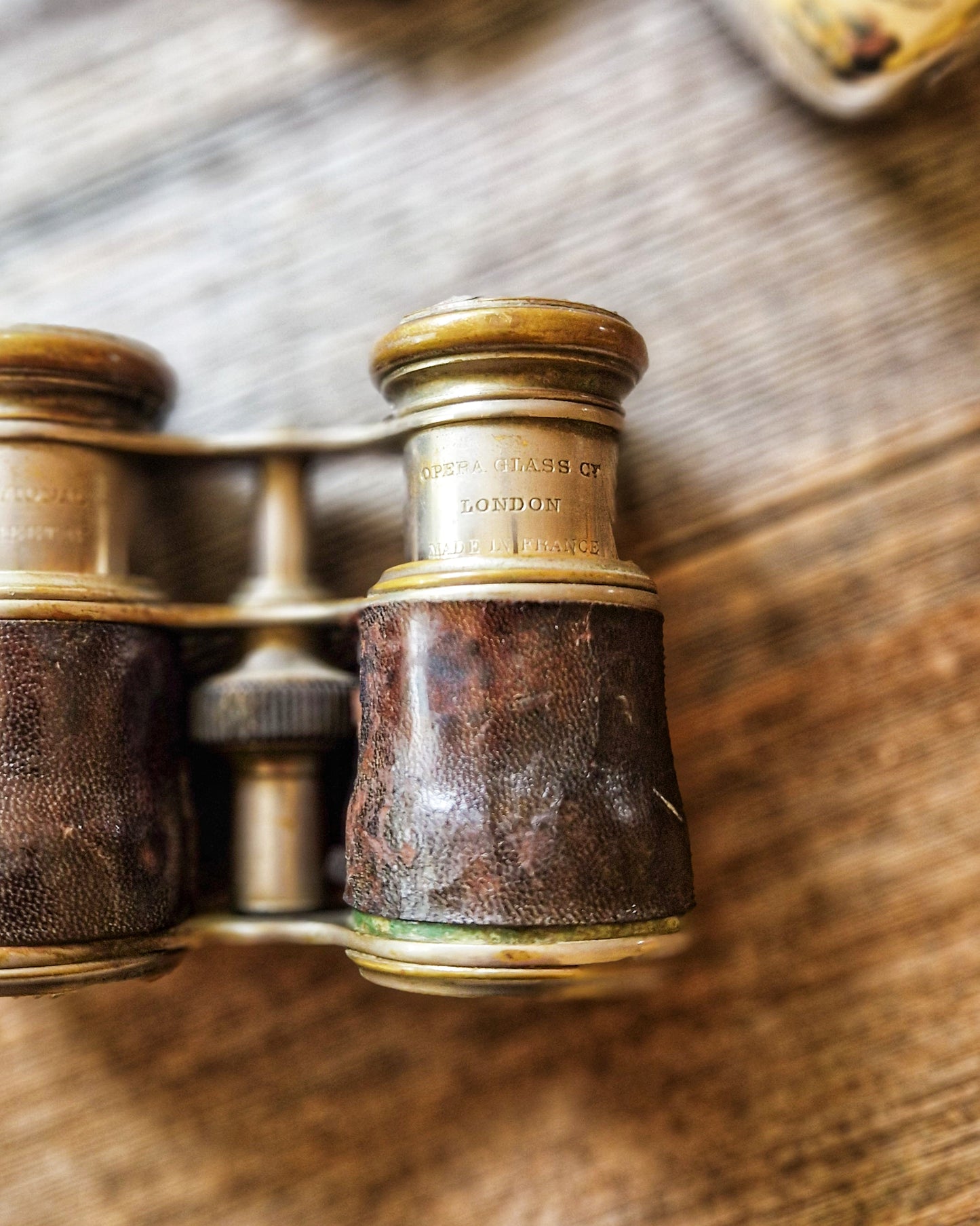 French Opera Glasses c. 1920s – Vintage Leather & Brass Binoculars