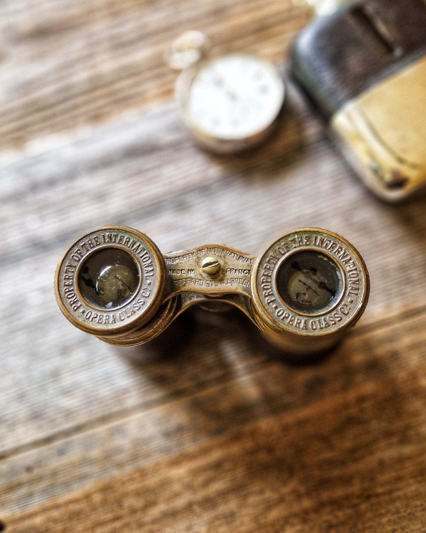 French Opera Glasses c. 1920s – Vintage Leather & Brass Binoculars