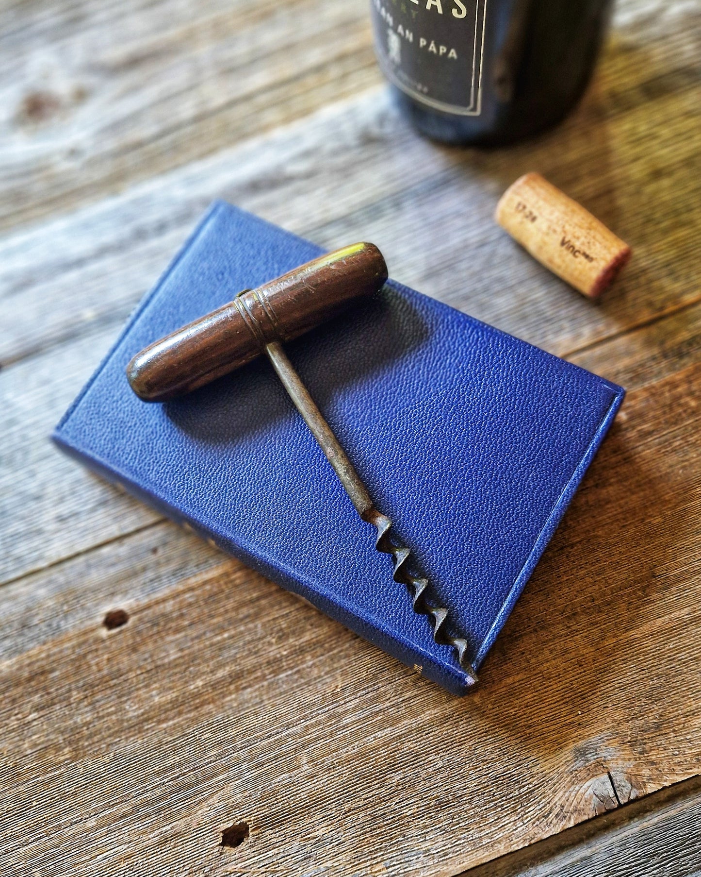 English Barrel-style Wood Corkscrew | Victorian Wine Collectible
