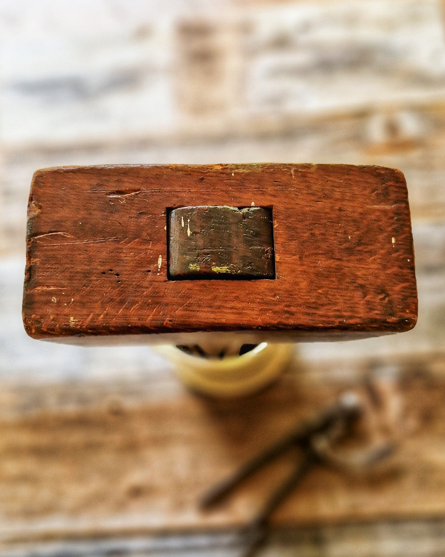 Antique English Joiner’s Mallet, Carpentry Tool | Rustic Workshop Decor