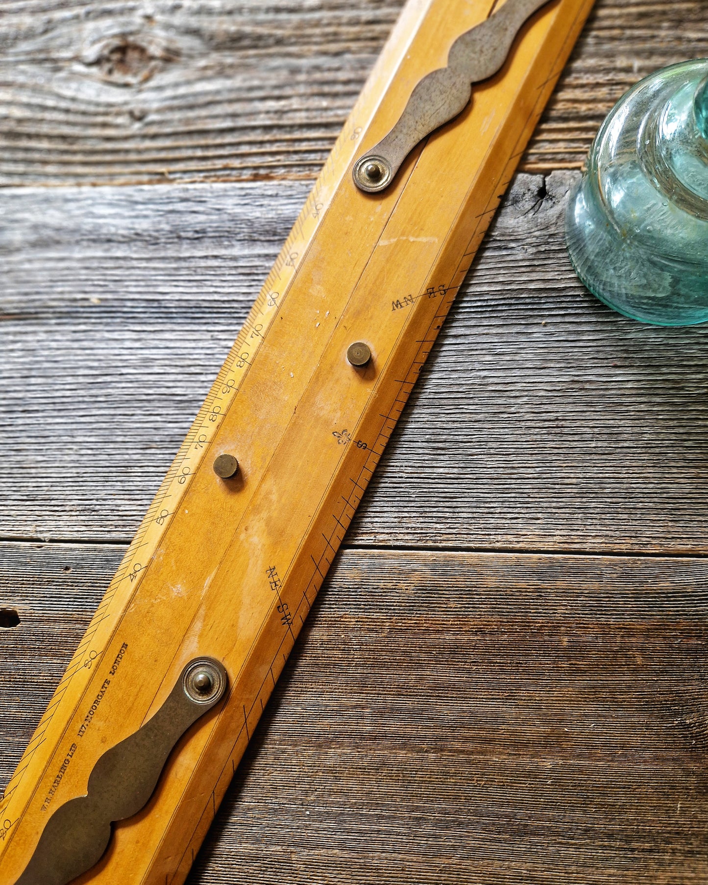 Early 1900s W.H. Harling Boxwood Parallel Rule | Navigation & Drafting Instrument