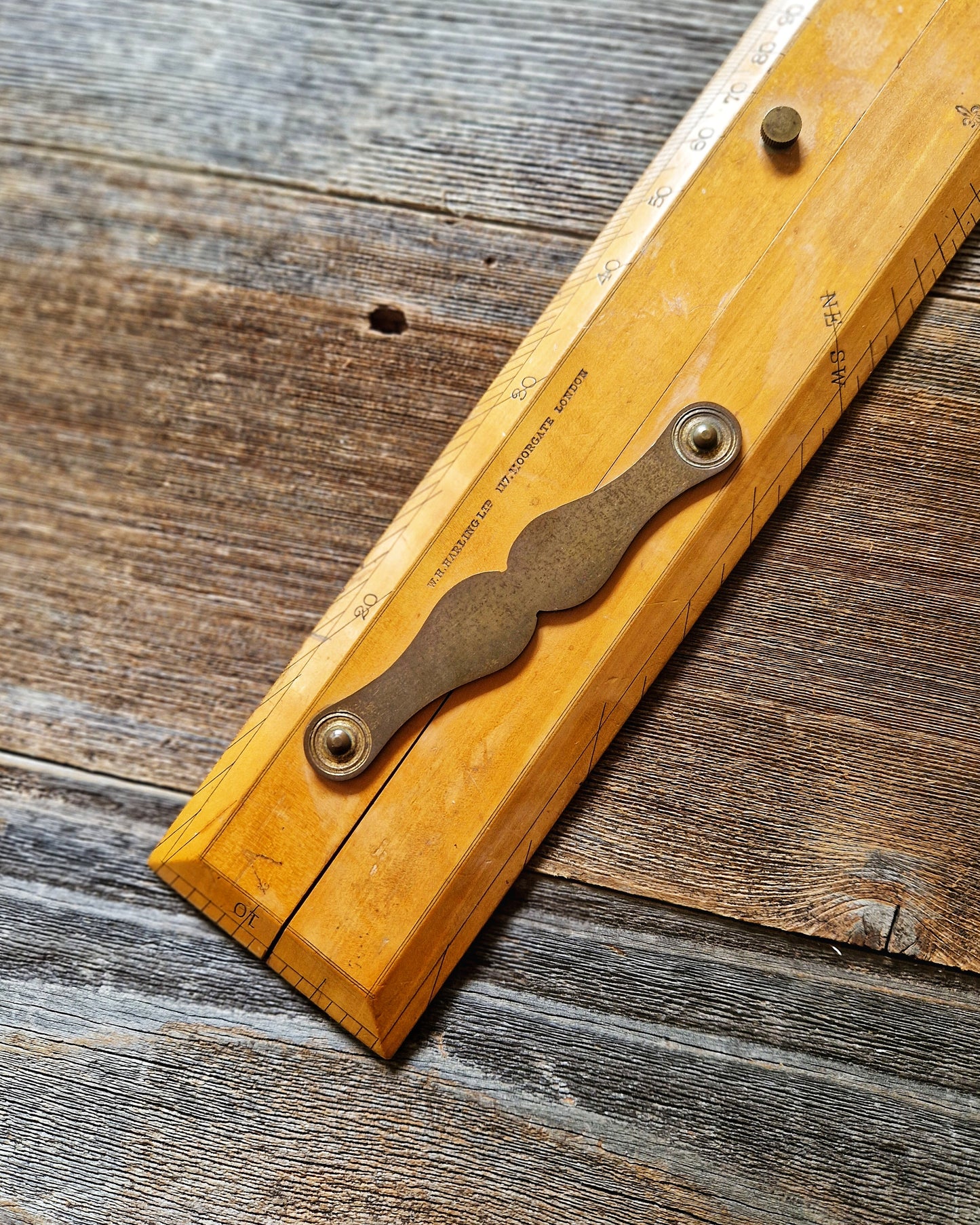 Early 1900s W.H. Harling Boxwood Parallel Rule | Navigation & Drafting Instrument
