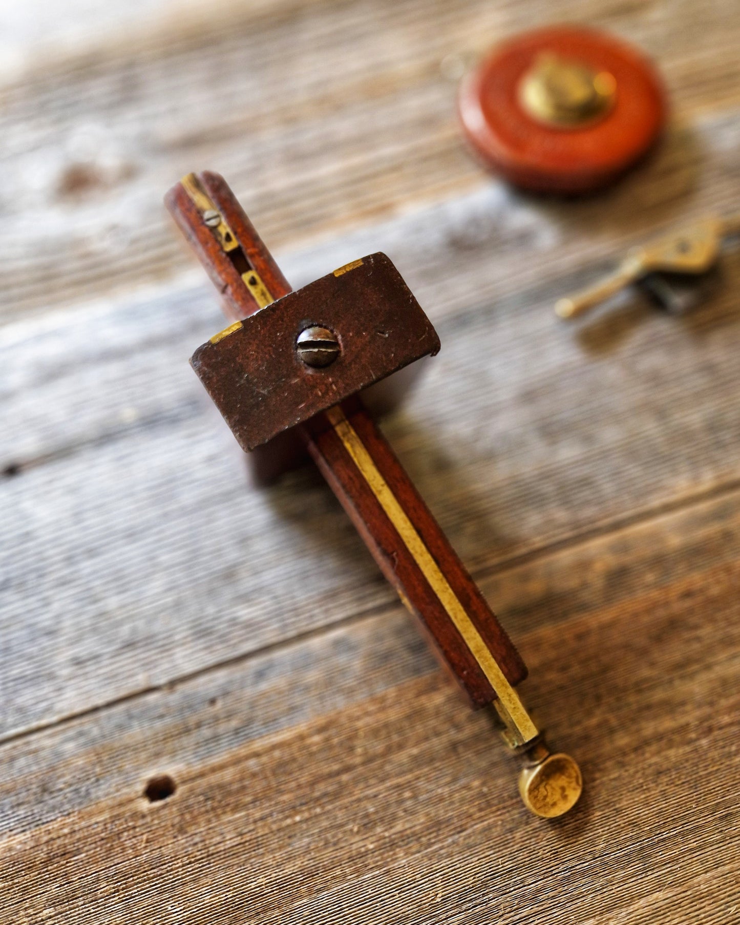 Vintage Marples Rosewood & Brass Mortise Gauge | Early 1900s Woodworking Tool