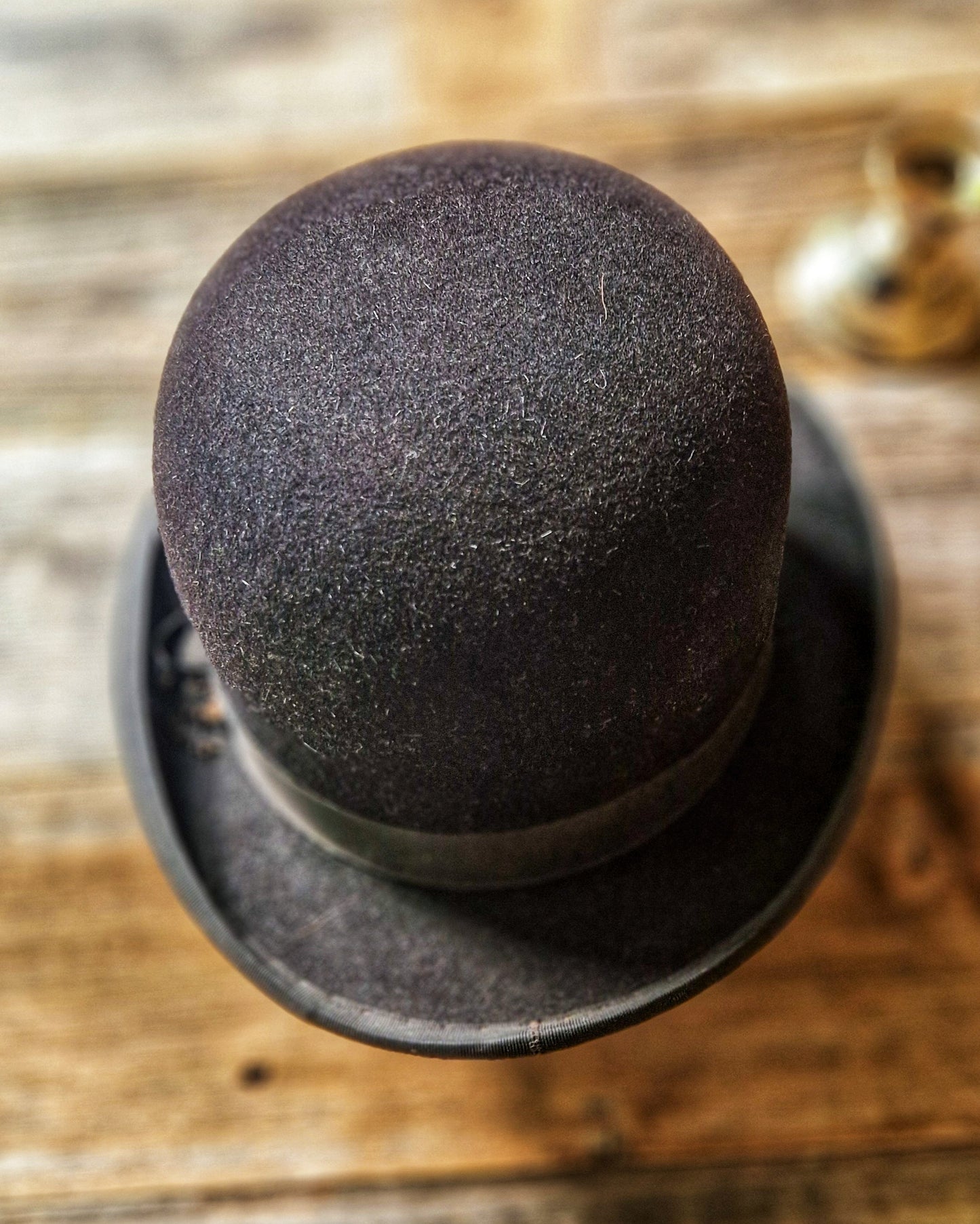 Classic Vintage Bowler Hat (“Coke”) by Lock & Co. of London | 1950-1970 Hard Felt Hat with Satin Lining and Monogram