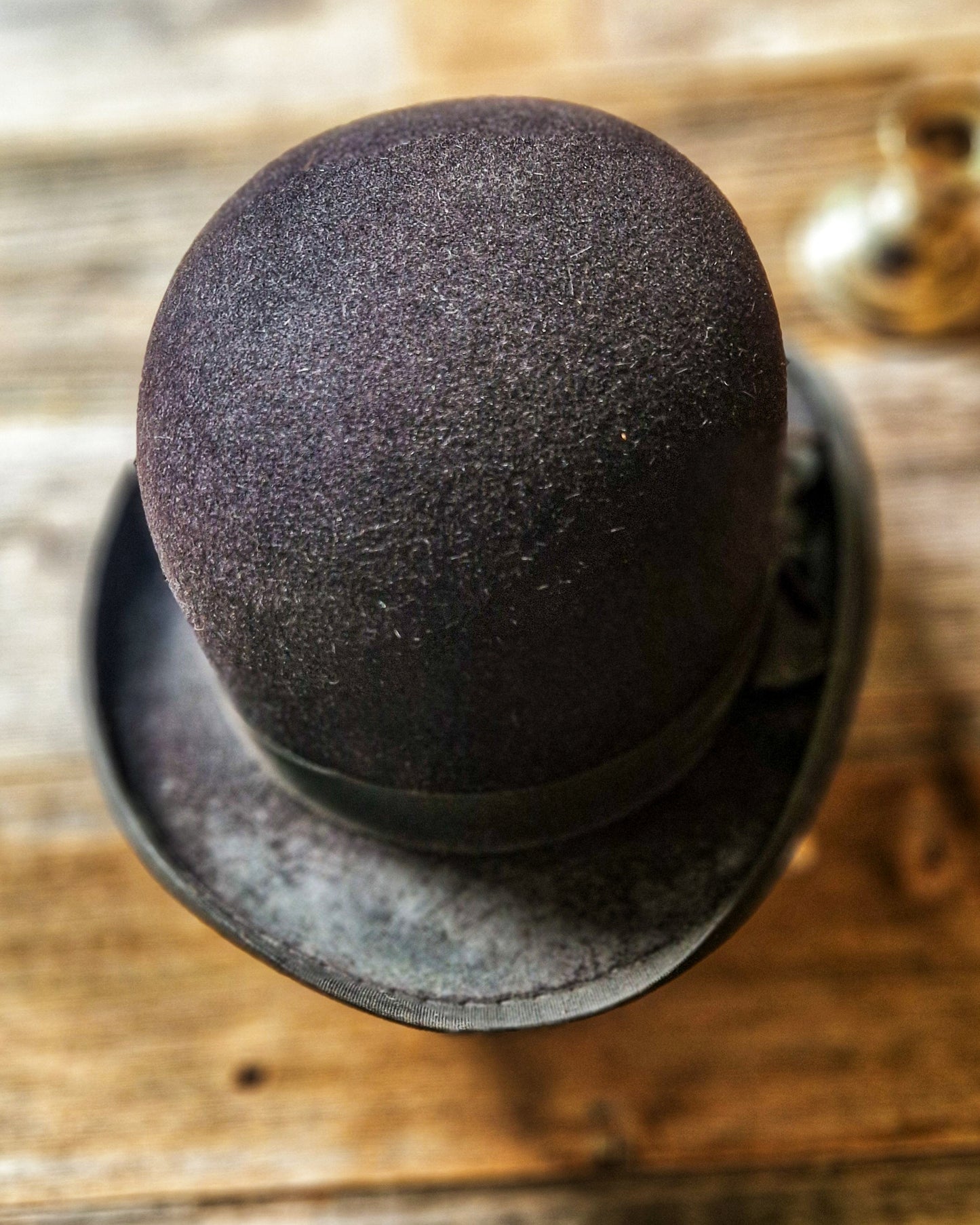 Classic Vintage Bowler Hat (“Coke”) by Lock & Co. of London | 1950-1970 Hard Felt Hat with Satin Lining and Monogram