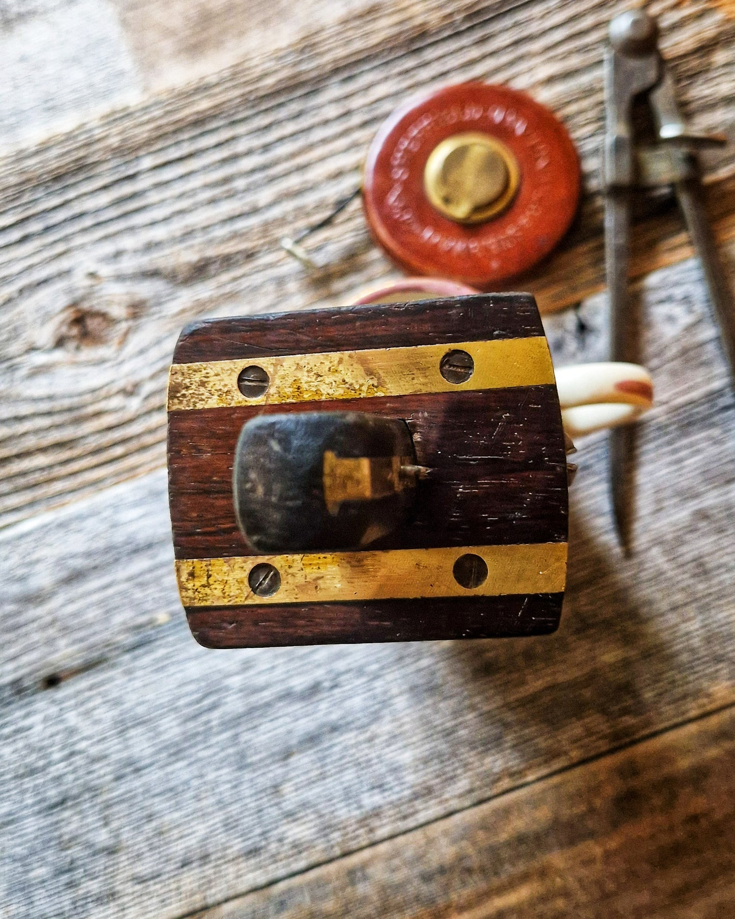 Antique Marples Mortise Gauge in Rosewood & Brass | Late Victorian English Woodworking Tool