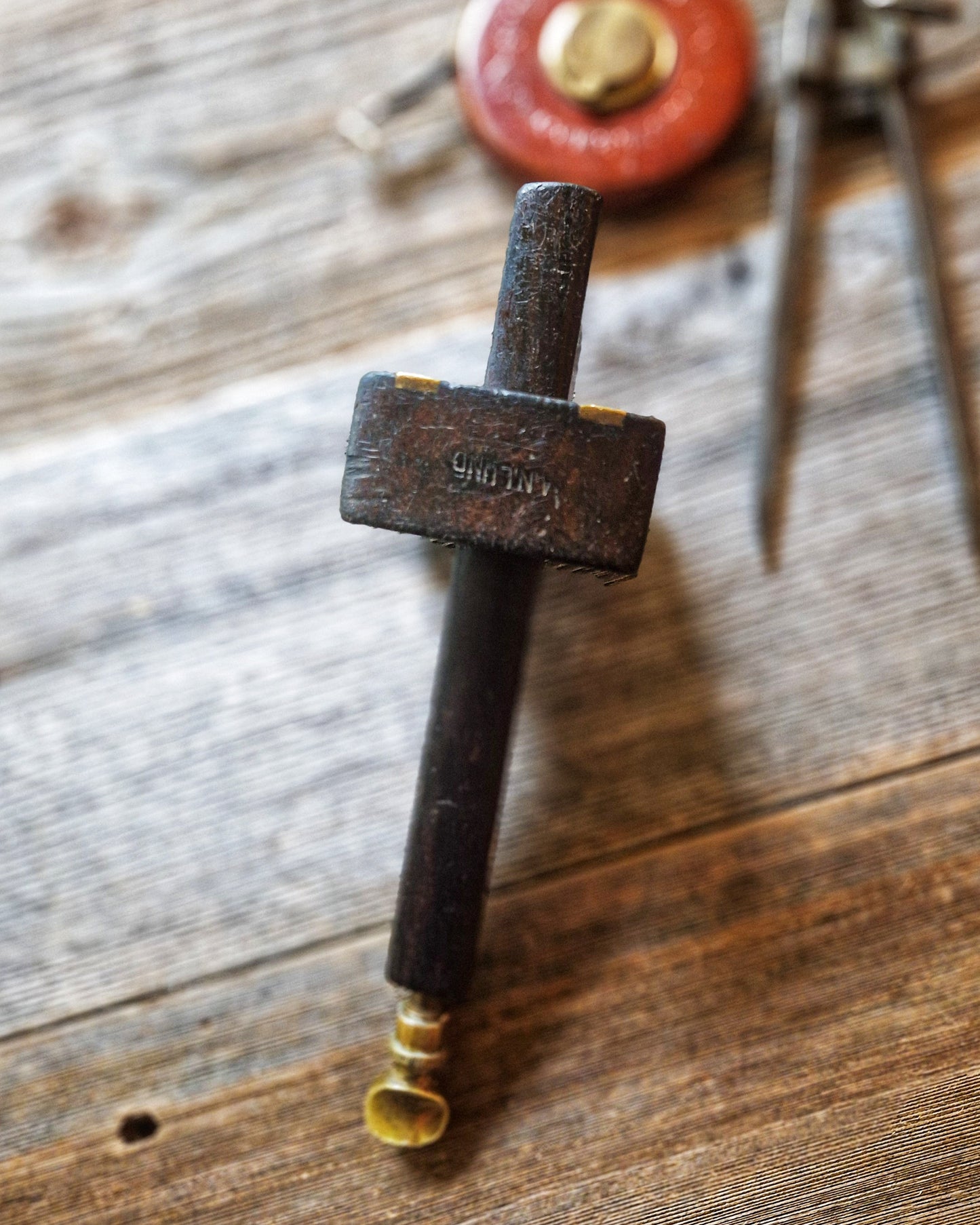 Antique Marples Mortise Gauge in Rosewood & Brass | Late Victorian English Woodworking Tool