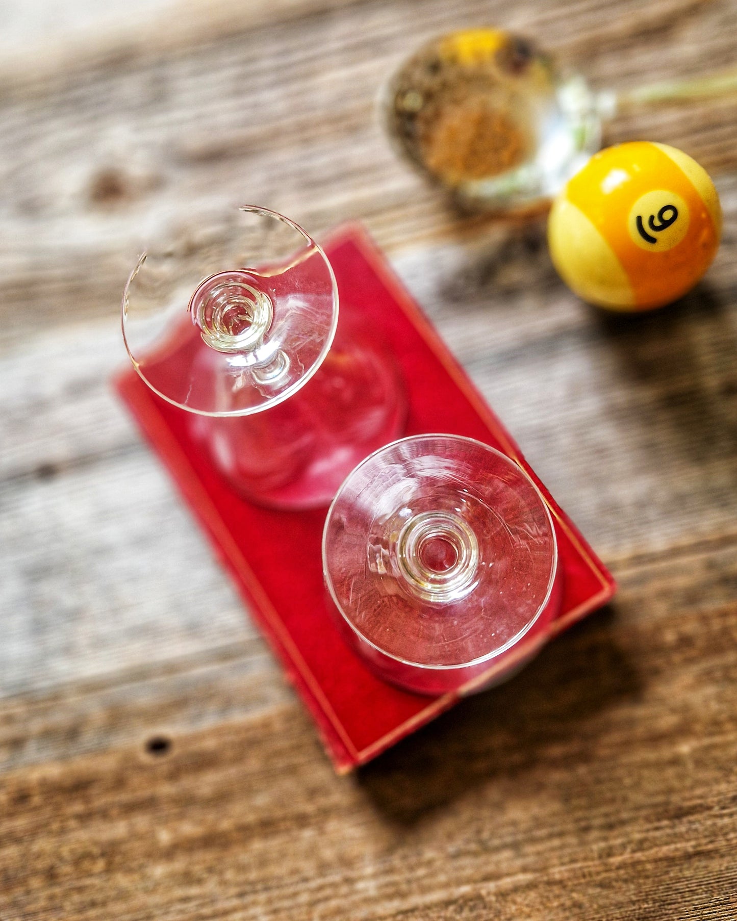 Mid-Century Wheat-Etched Mini Coupes by Sasaki (Pair) | Vintage Cocktail Glasses, Japan Barware