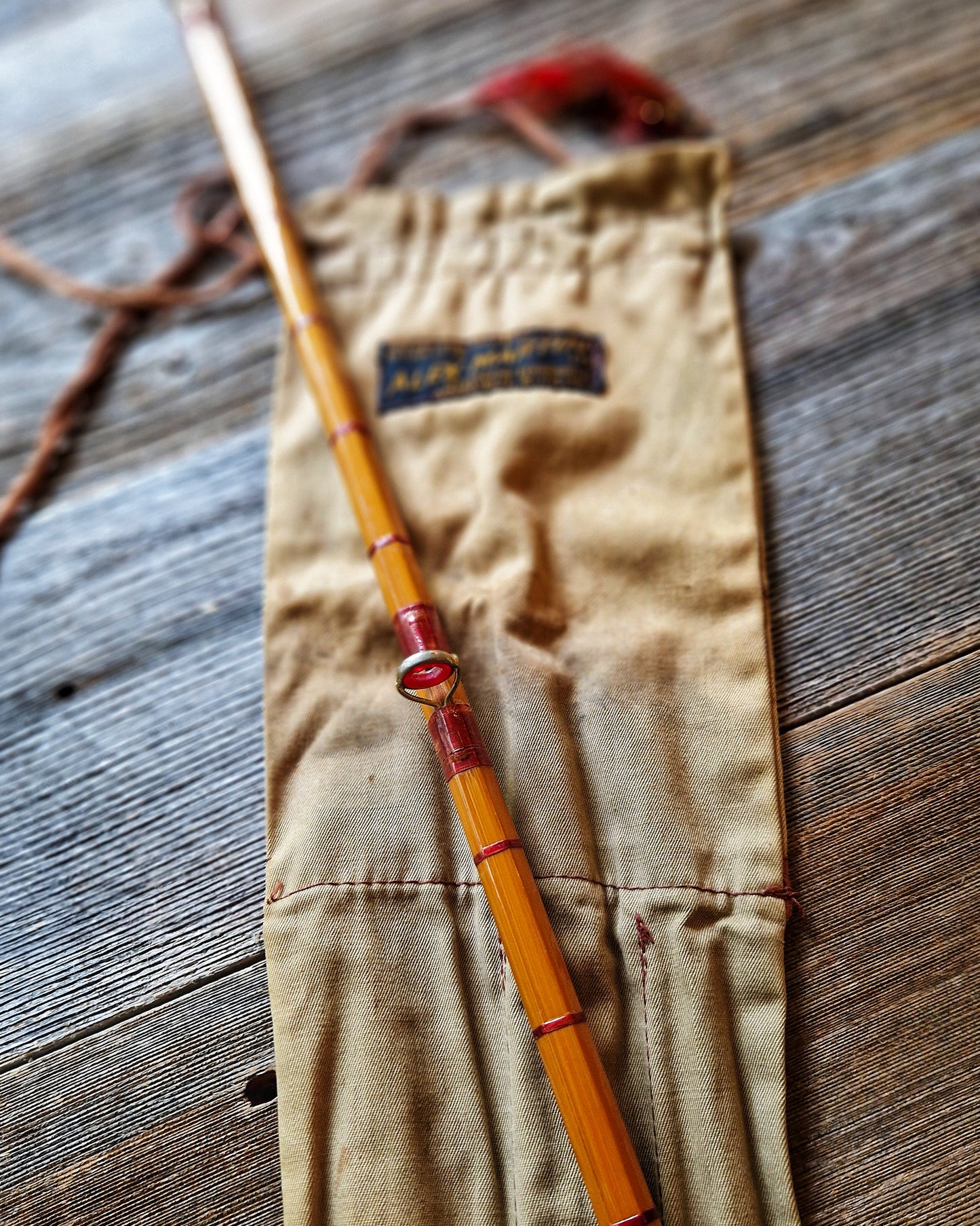 1940s Scottish Split Cane Fly Rod “The Popular” by Alex Martin | 3-Piece 9’10” Vintage Fishing Rod with Original Cloth Case